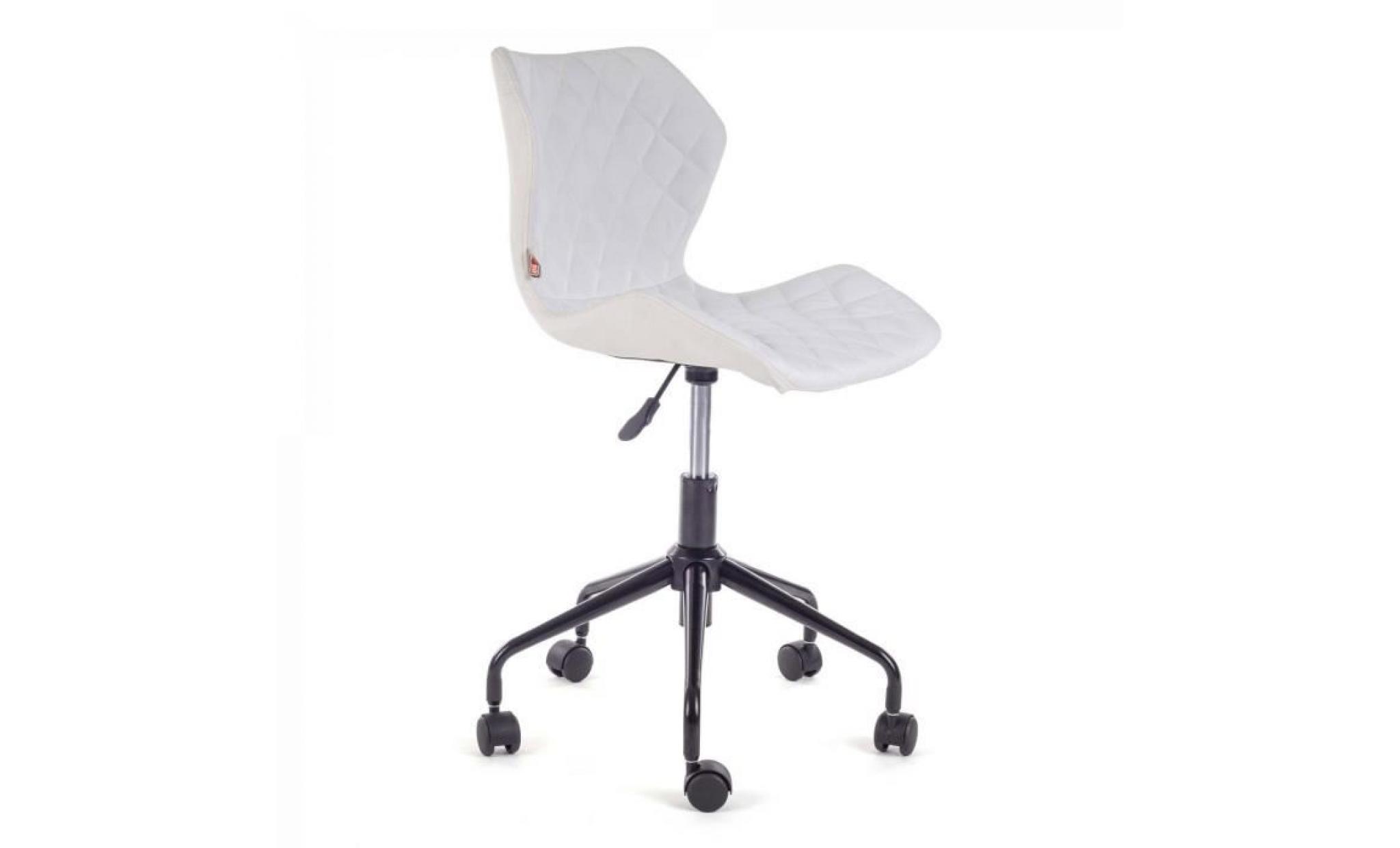 my sit tabouret de travail sur roulettes réglable en hauteur blanc en tissu et simili chaise de bureau pivotante siège neuf ino