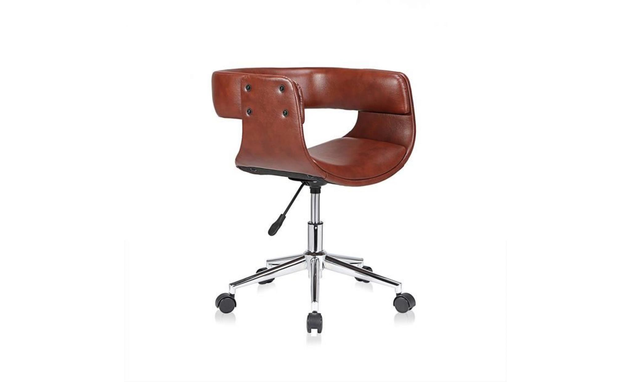 my sit tabouret de travail chaise de bureau francis en brun siège pivotant réglable en hauteur rembourré avec roulettes design rétro