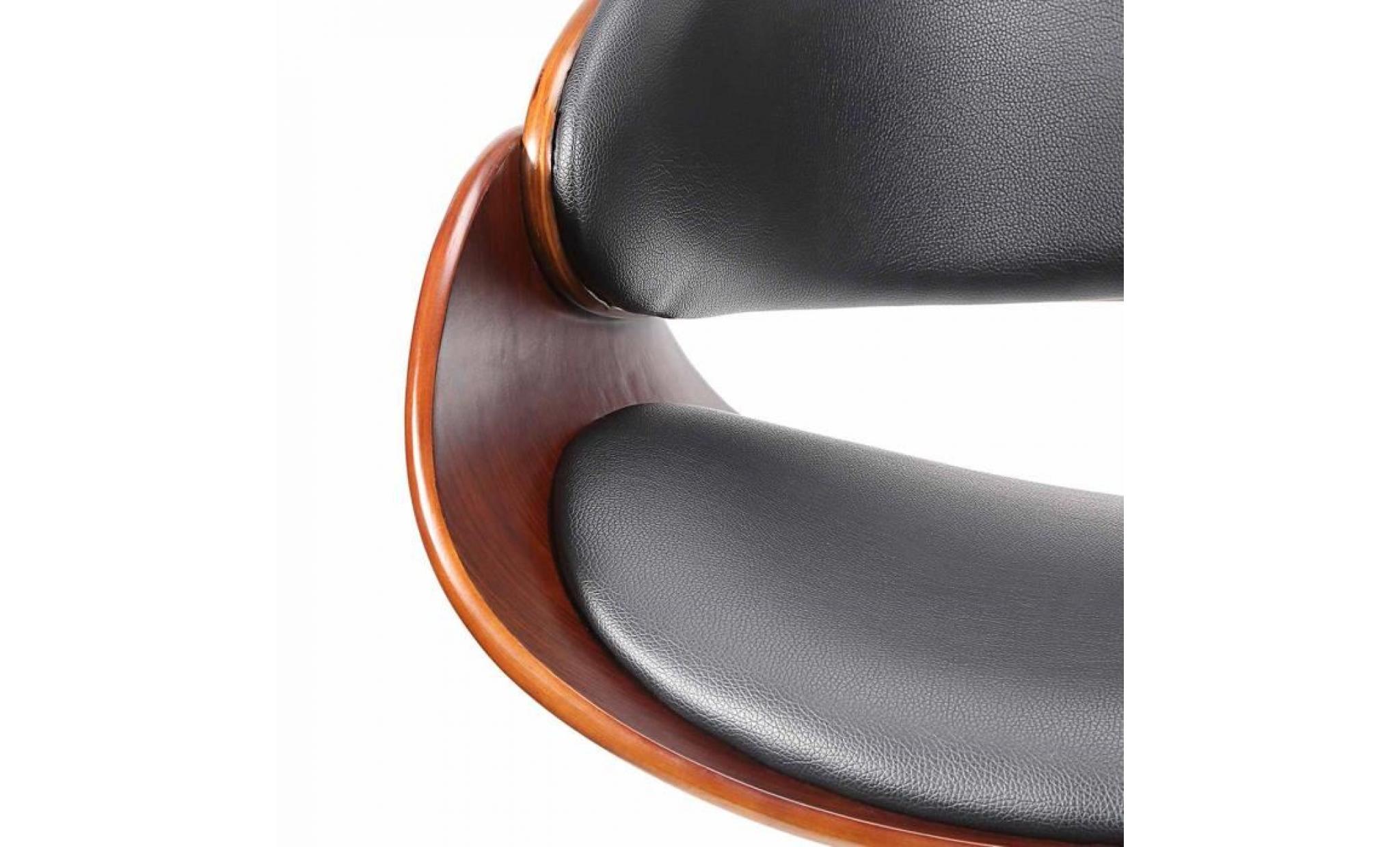my sit tabouret de travail chaise de bureau hazel en noir brun siège pivotant réglable en hauteur rembourré avec roulettes rétro pas cher