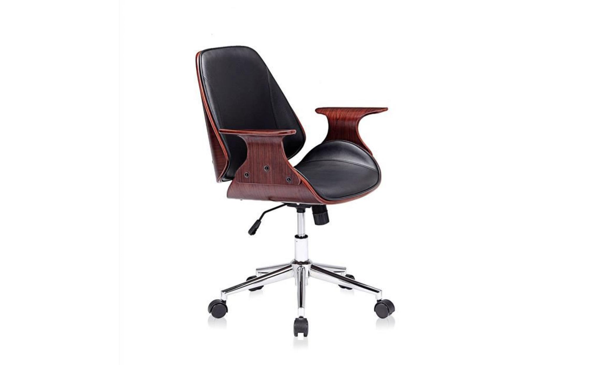 my sit tabouret de travail chaise de bureau sadie en noir brun siège pivotant réglable en hauteur rembourré avec roulettes rétro