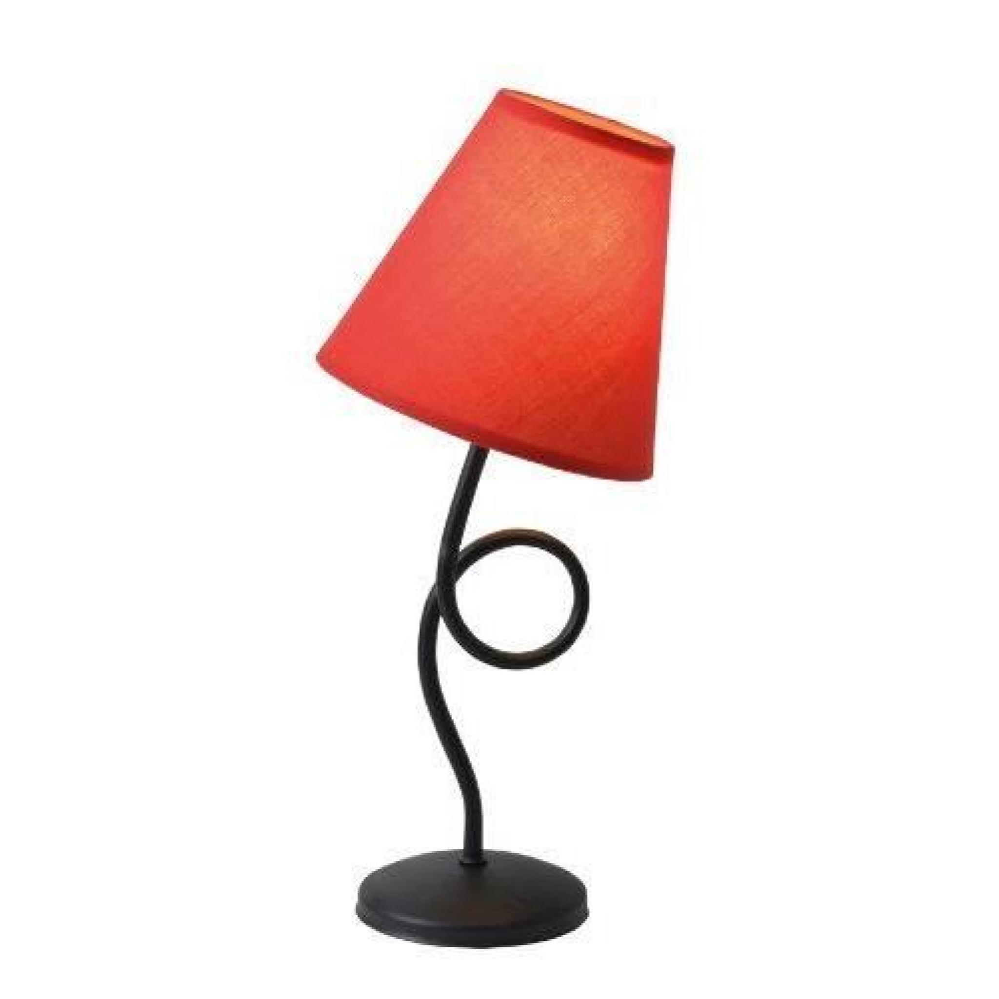 Naeve Leuchten 3095221 Sloping Lampe de table Métal/textile Rouge Hauteur 35 x Diamètre 16 cm