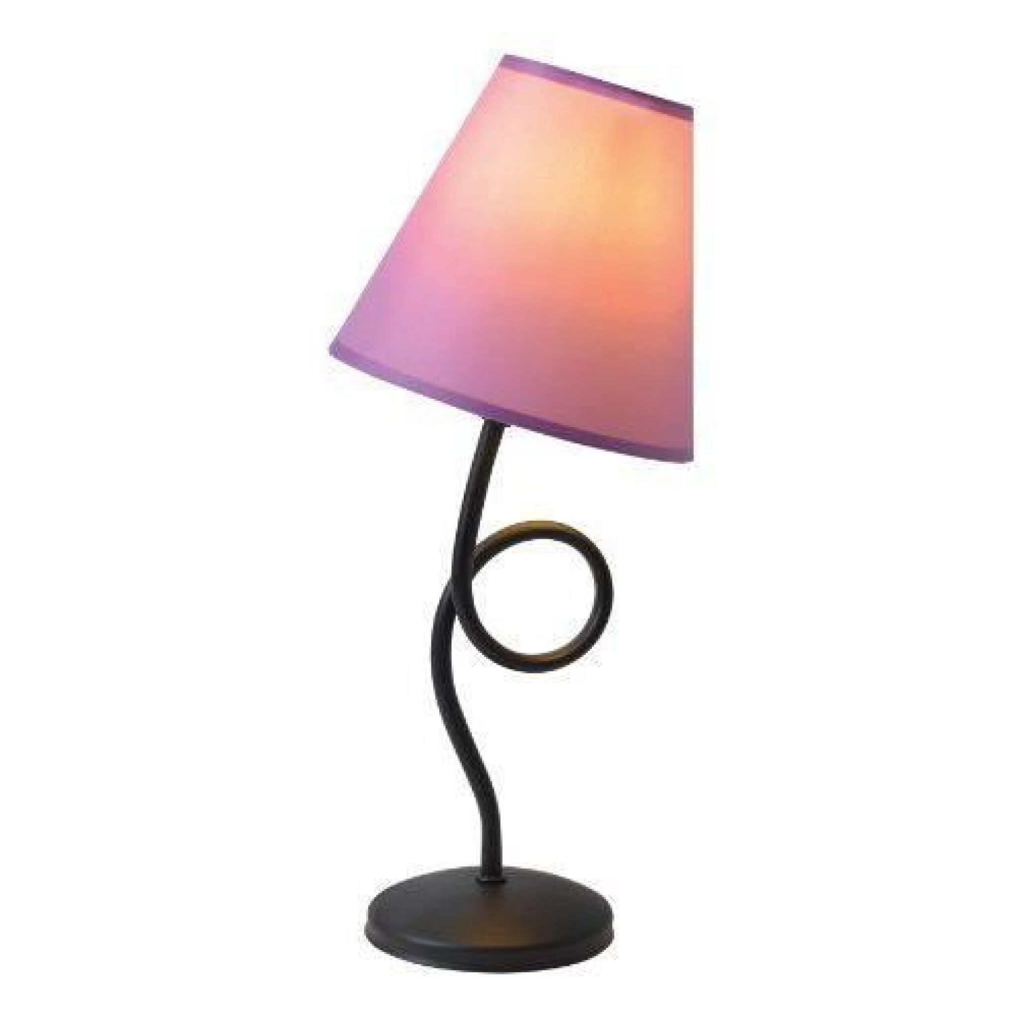 Naeve Leuchten 3095224 Sloping Lampe de table Métal/textile Violet Hauteur 35 x Diamètre 16 cm