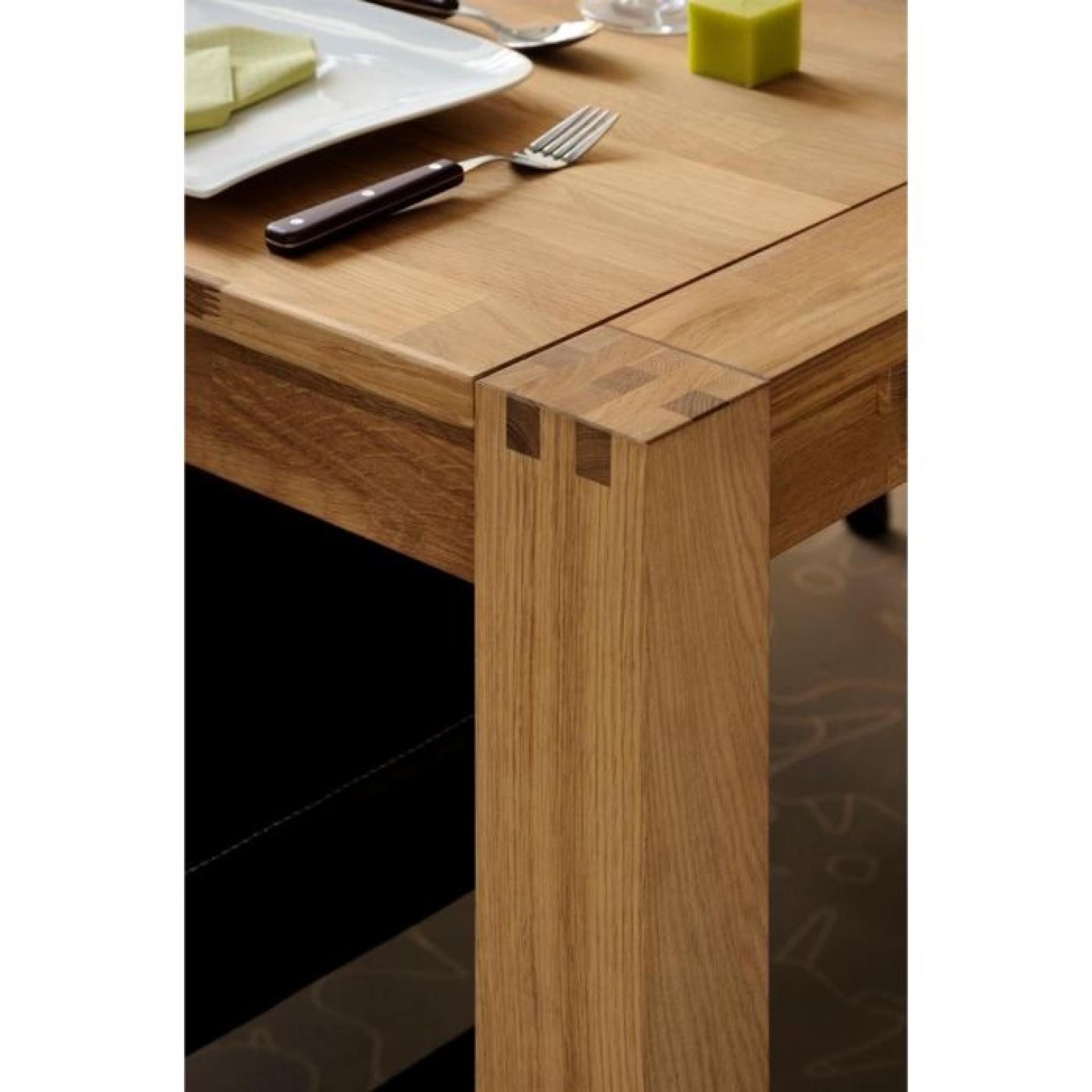 NATHAN Table extensible 180/260cm en chêne massif pas cher