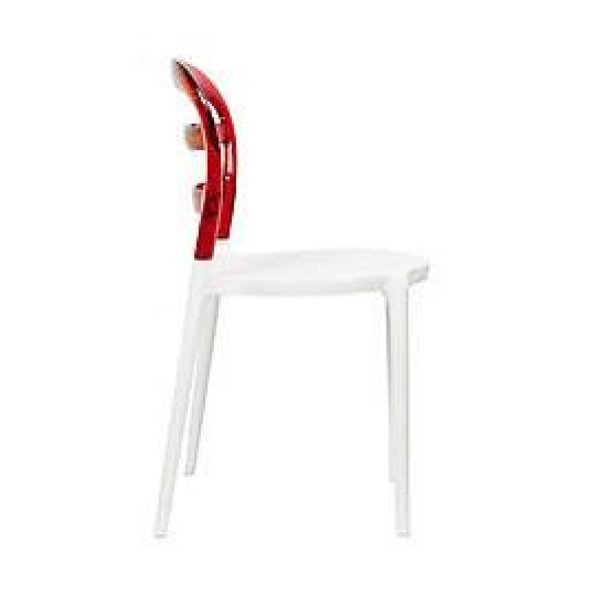 NEO - Chaise en polypropylene rouge transparent