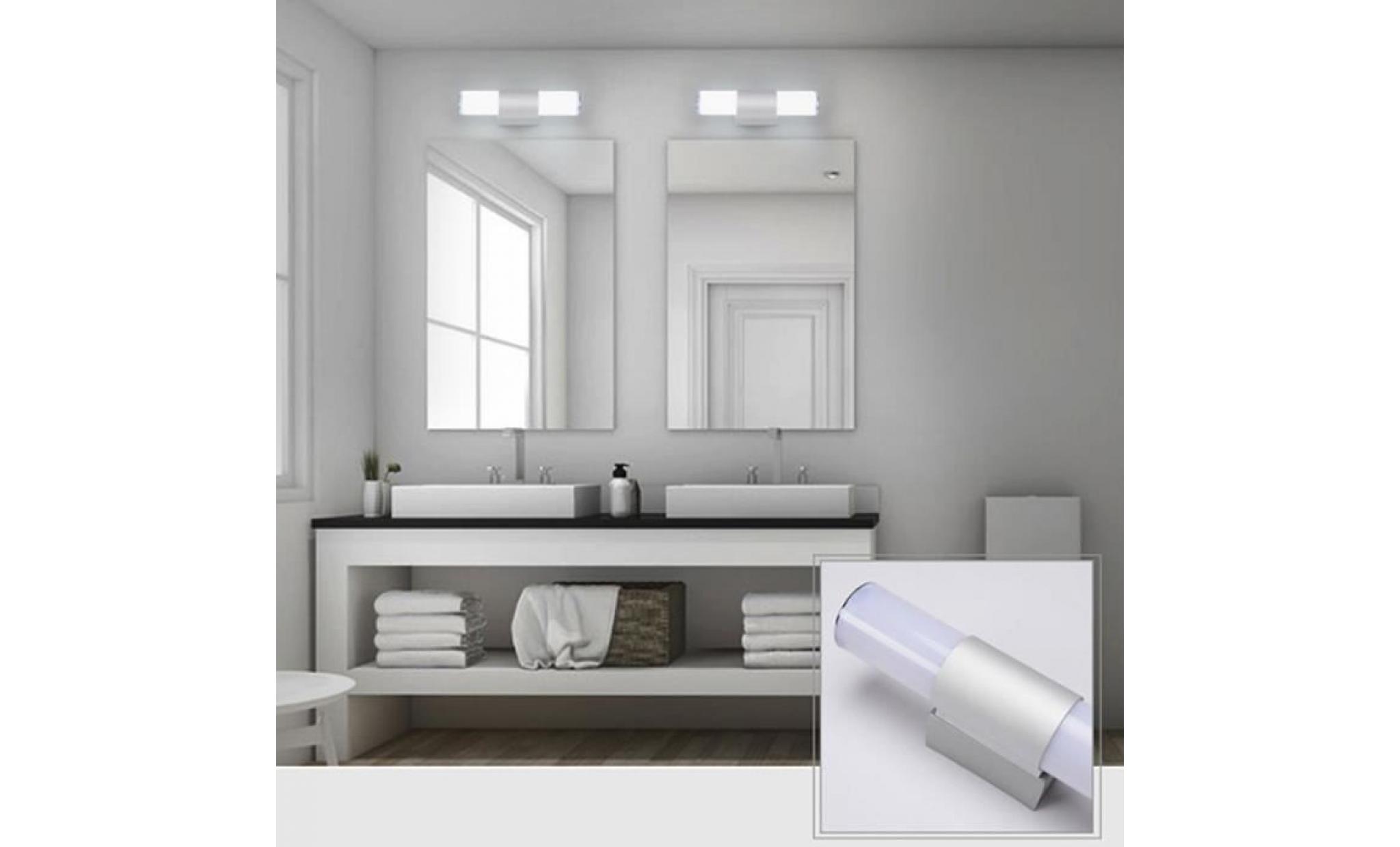 neufu 25cm 12w led tube lampe murale etanche salle de bain   applique lumière blanche douce intérieur pas cher
