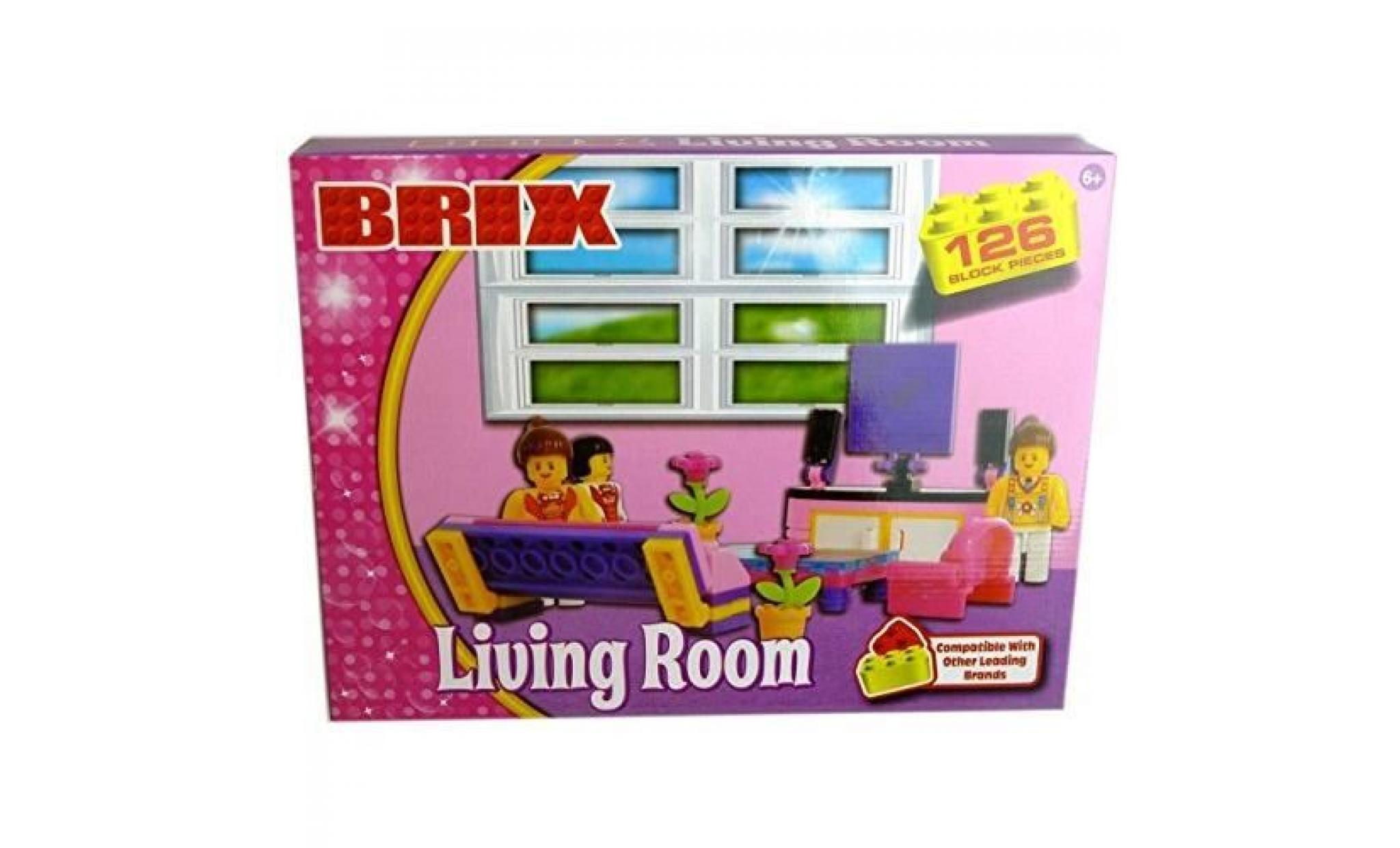 new brix   living room   126 block pieces building create toys sofa tv stand