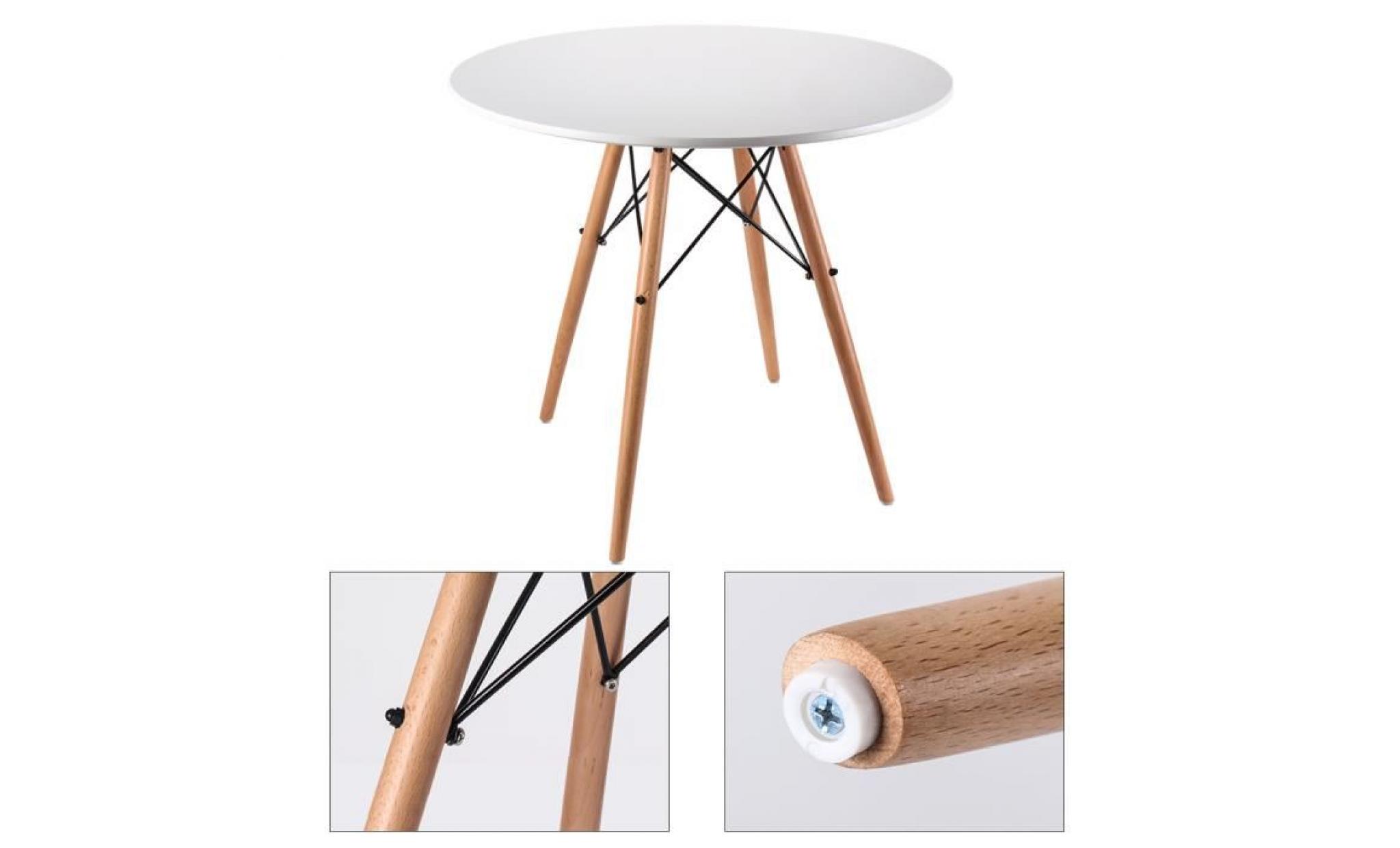 nidouillet table à manger table basse ronde blanche table moderne de thé en bois ab016 pas cher