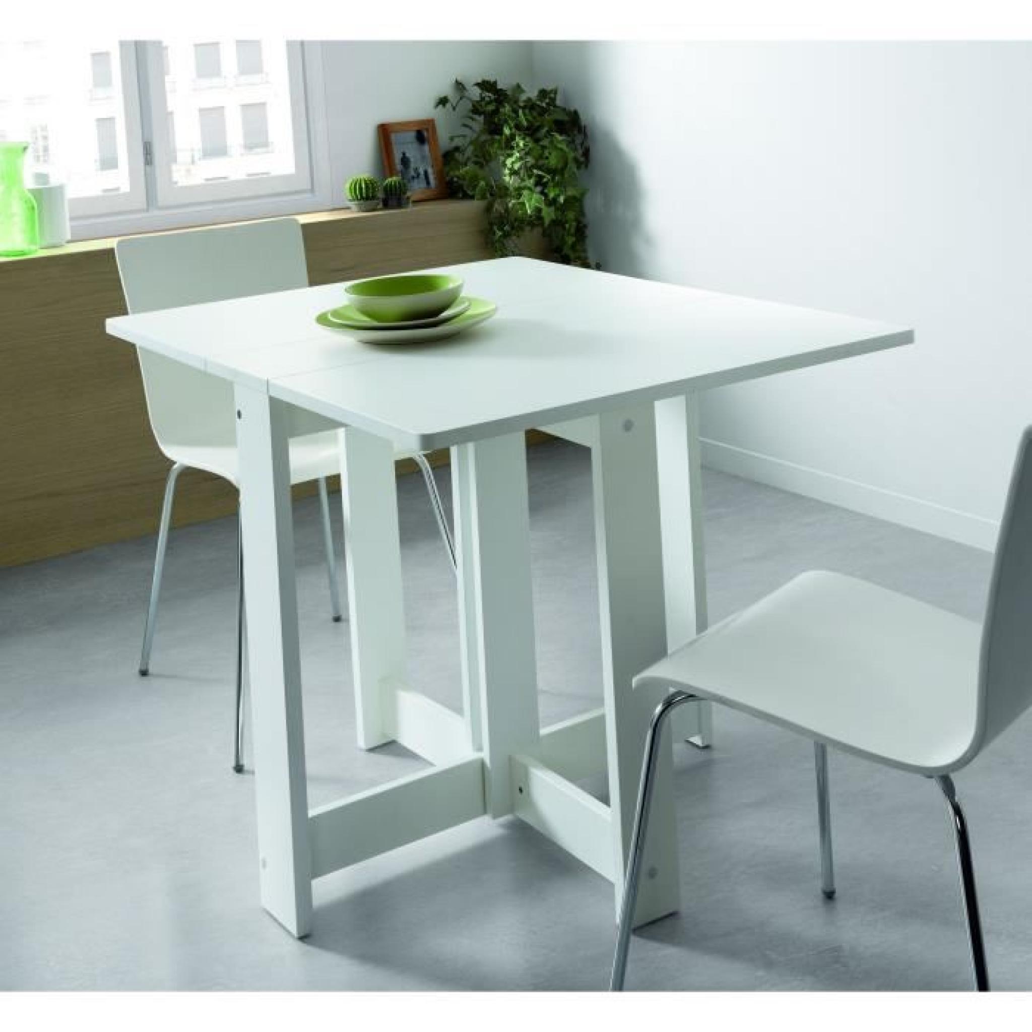 NOE Table pliante 80 cm blanche