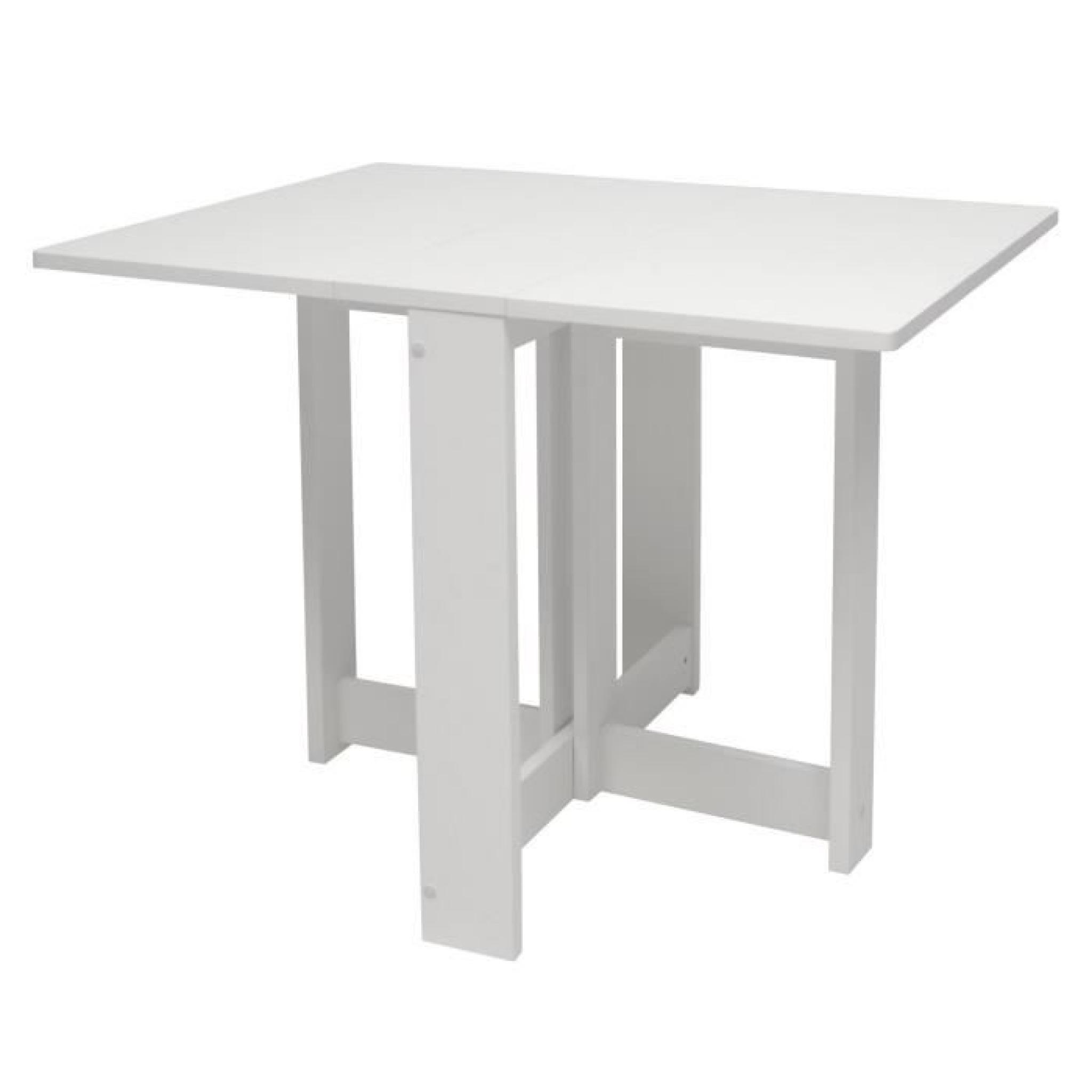 NOE Table pliante 80 cm blanche pas cher
