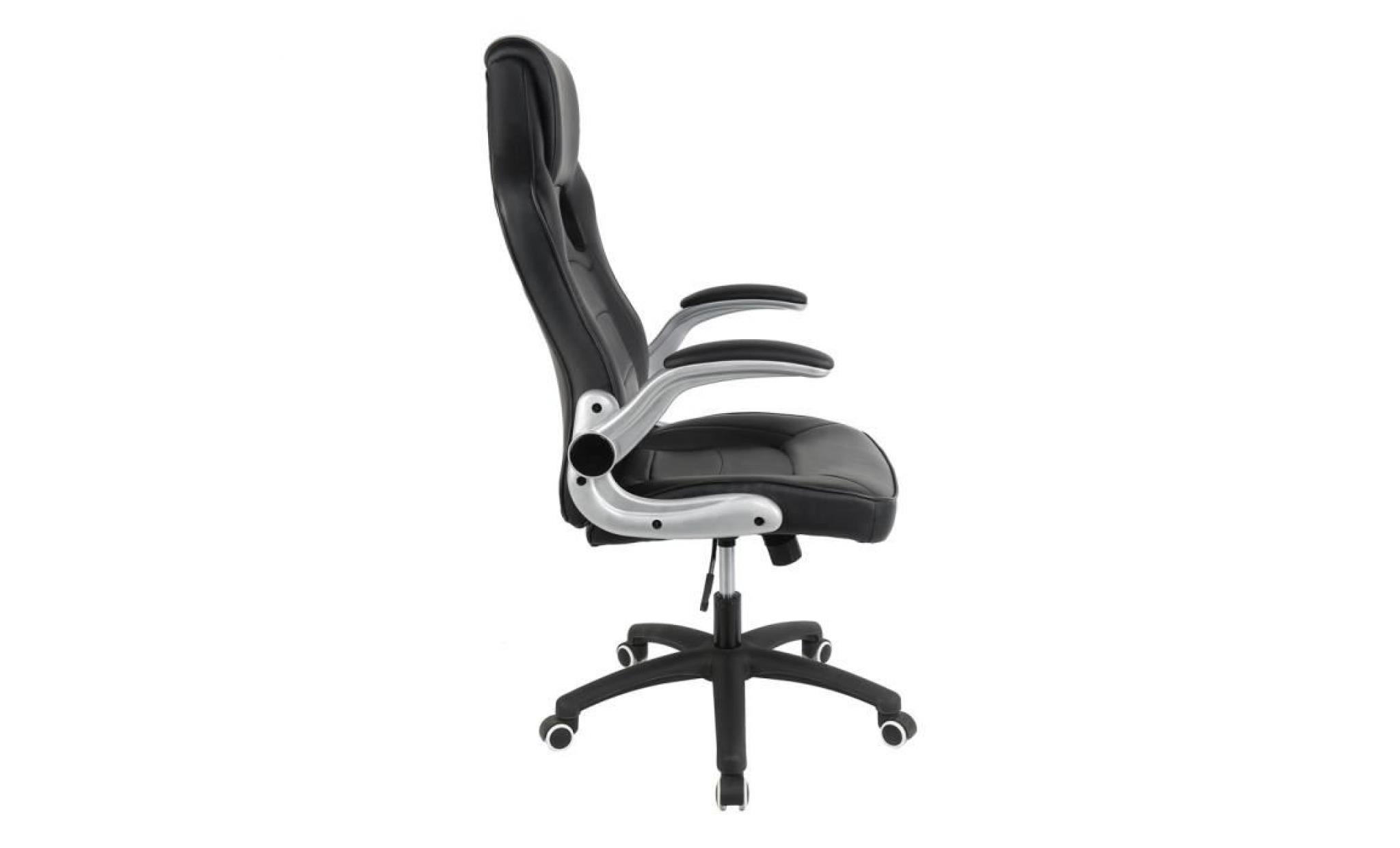 noir   chaise de bureau accoudoir régleble hauter réglable 123 132 cm pas cher
