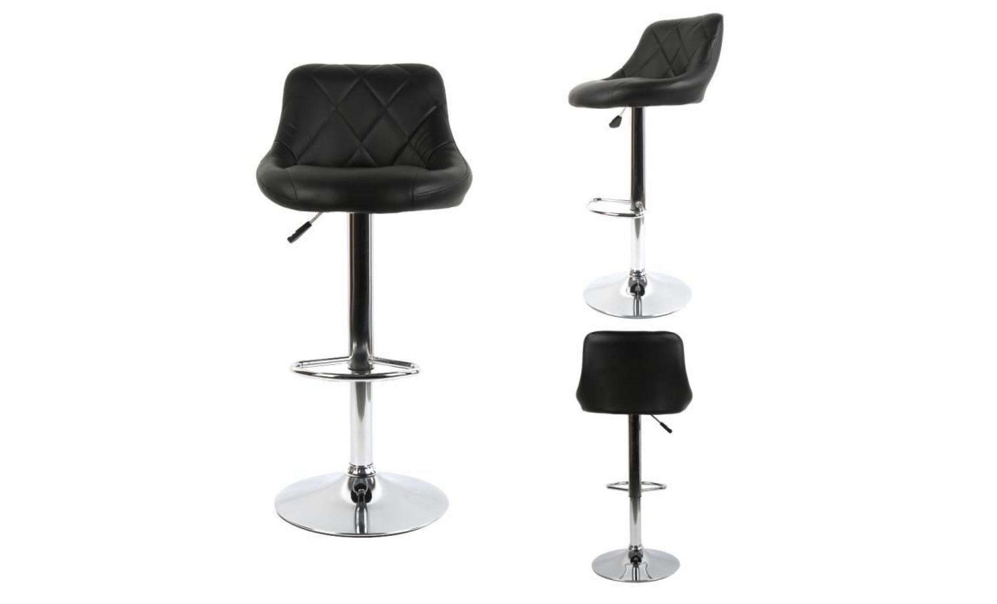 (noir)chaises de bar/tabouret de bar dossier rembourré pivotantes et réglables en hauteur 59 cm   79 cm