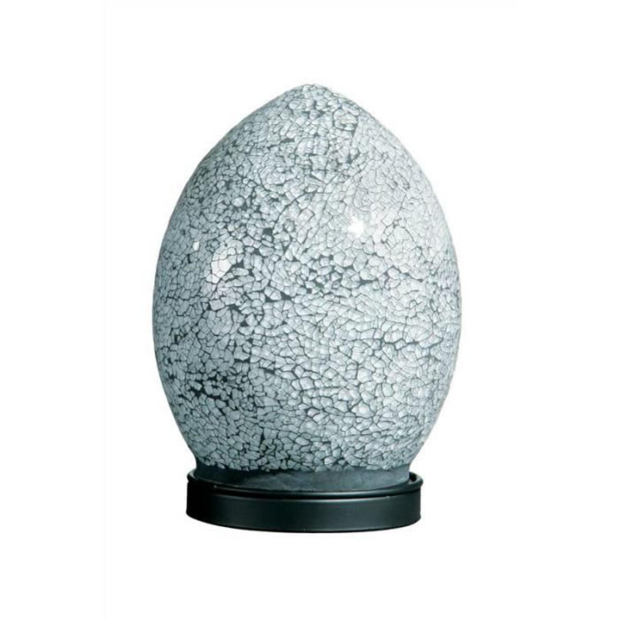 Noir et blanc lampe de table mosaïque œuf