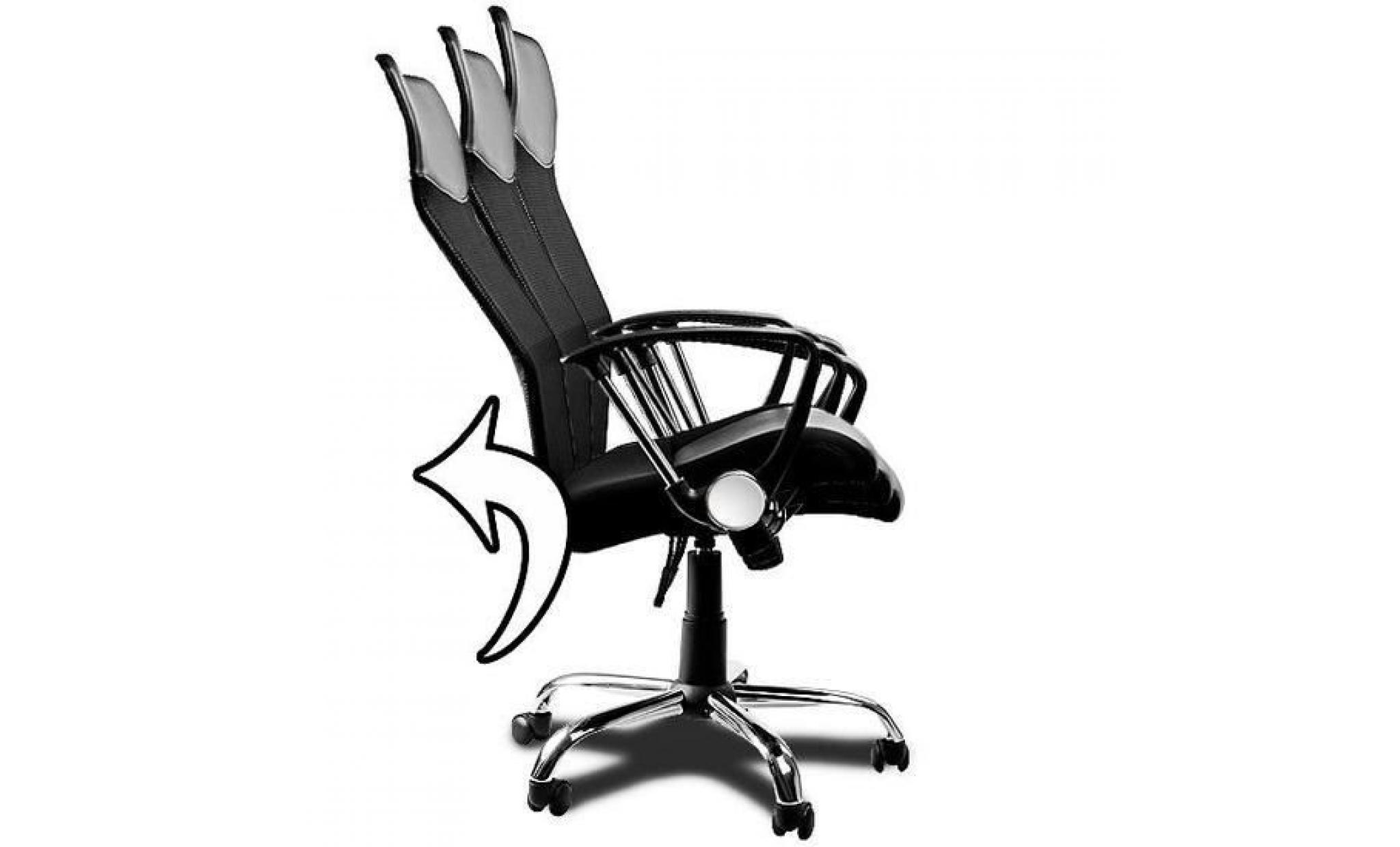 noir fauteuil de bureau siège pivotant chaise en tissu air plus