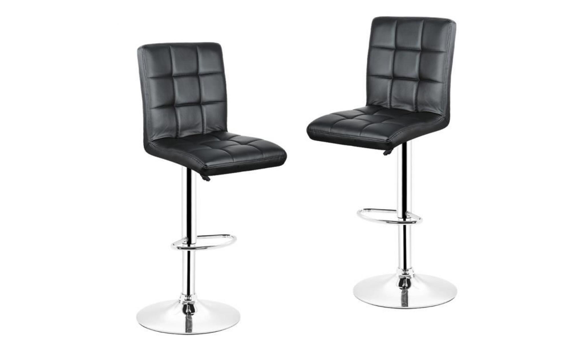 noir lot de 2 tabourets de bar rÉglables   chaise fauteuil tabourets de bar