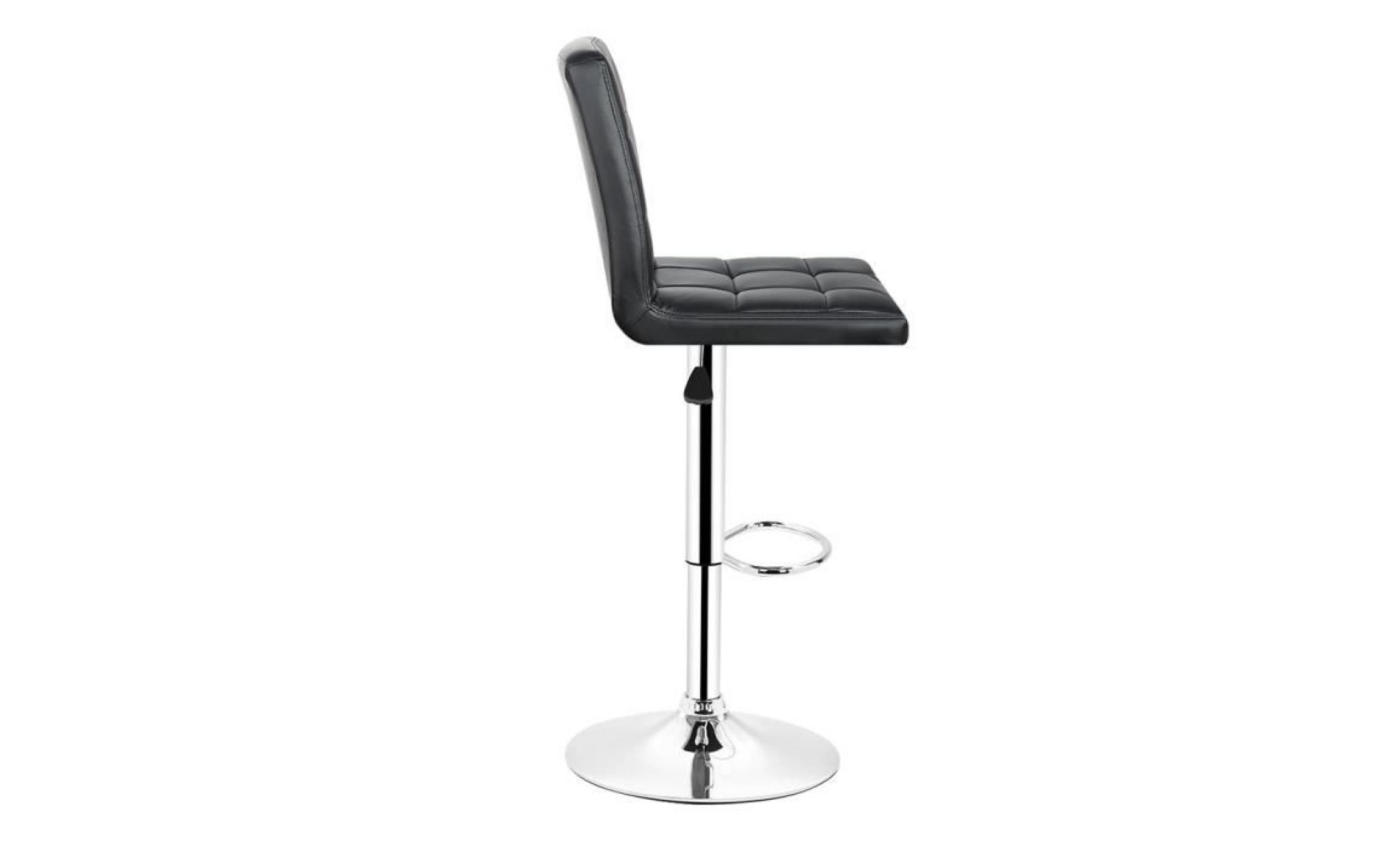 noir lot de 2 tabourets de bar rÉglables   chaise fauteuil tabourets de bar pas cher