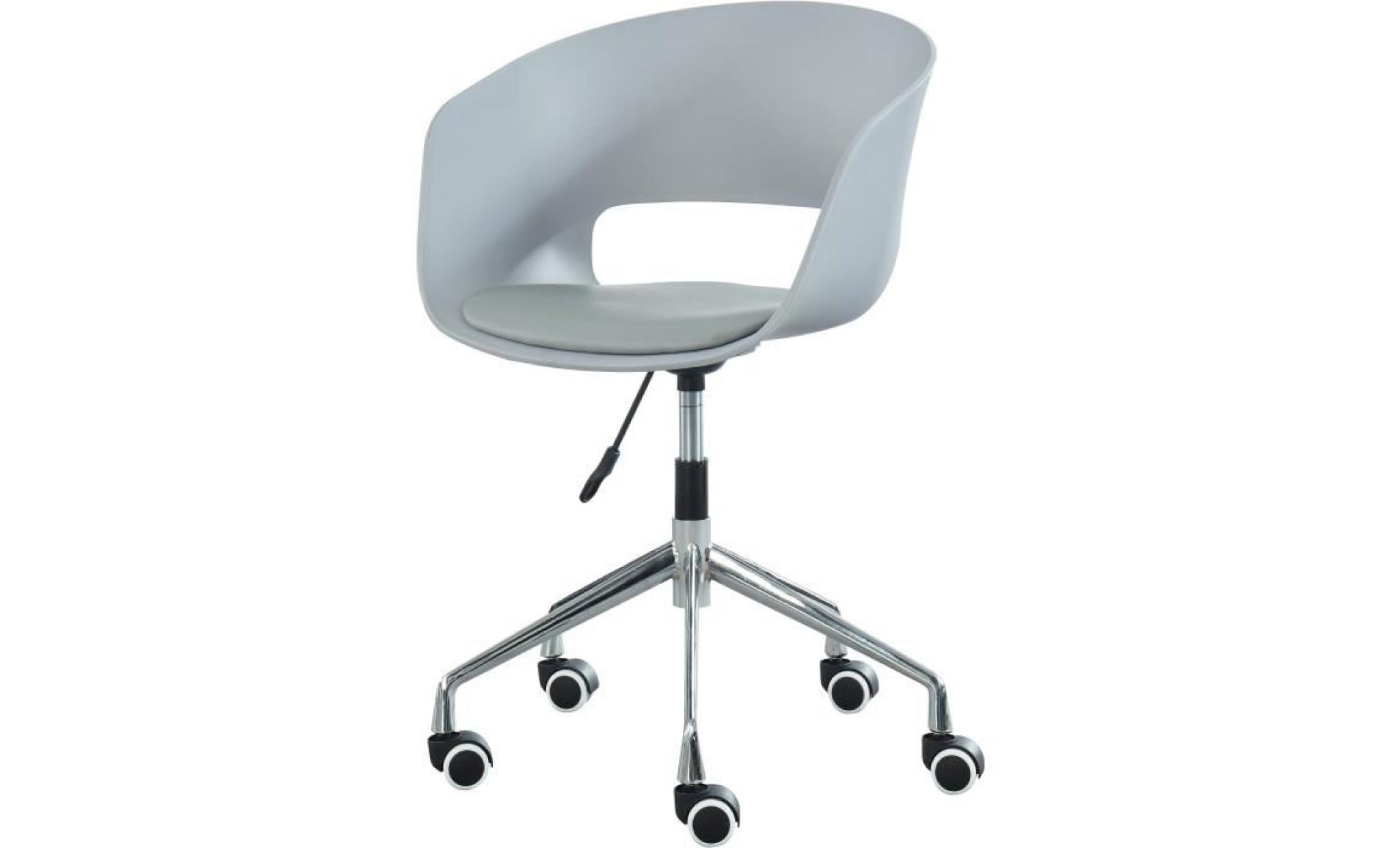nolan chaise de bureau   simili gris   style contemporain   l 62 x p 62 cm pas cher
