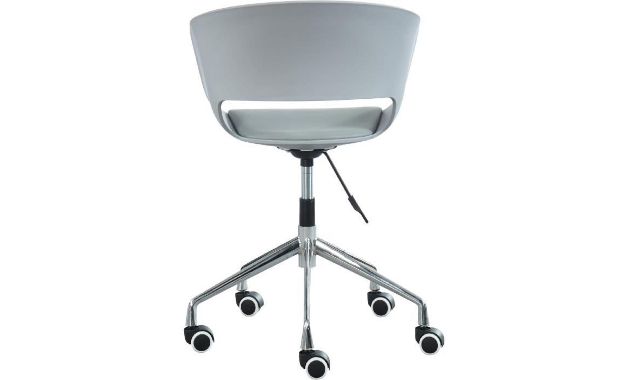 nolan chaise de bureau   simili gris   style contemporain   l 62 x p 62 cm pas cher
