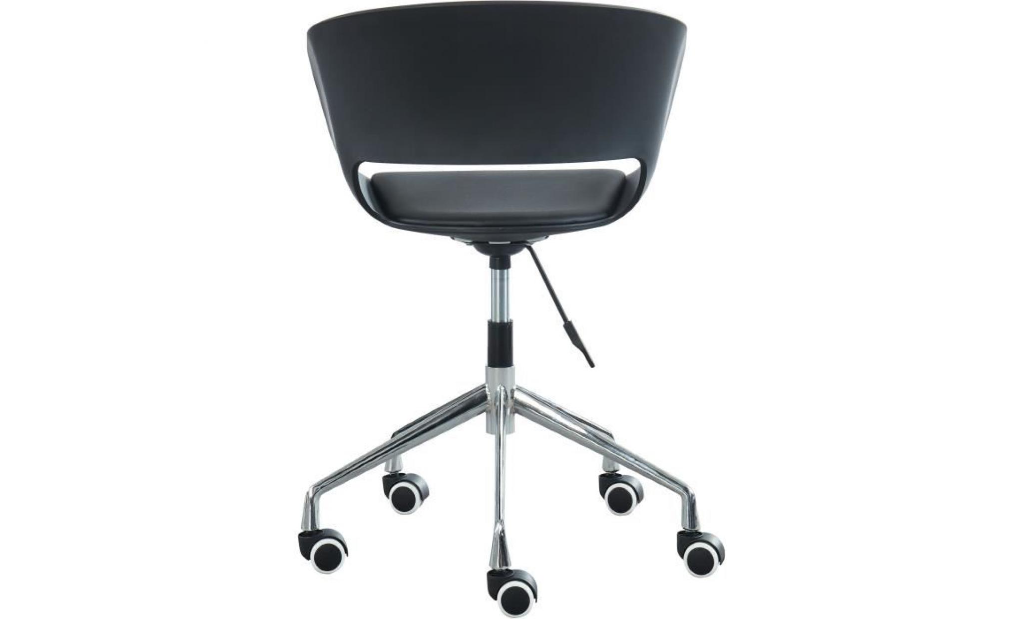 nolan chaise de bureau   simili noir   style contemporain   l 62 x p 62 cm pas cher