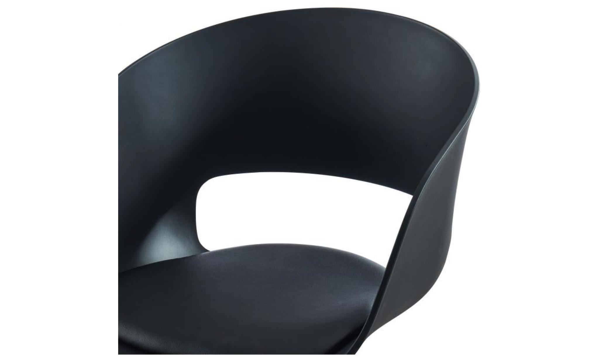 nolan chaise de bureau   simili noir   style contemporain   l 62 x p 62 cm pas cher