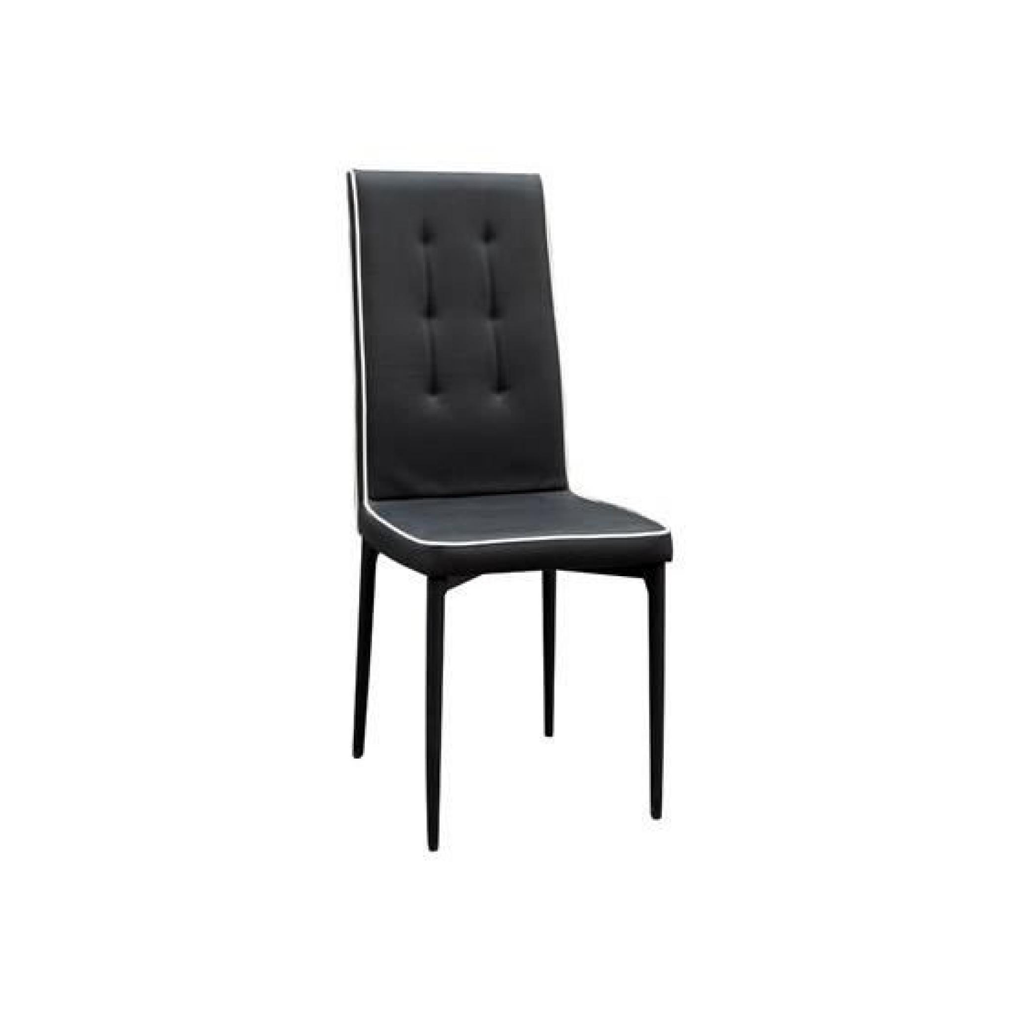 NOLIA Chaise design PU Noir/ Blanc   Par 4