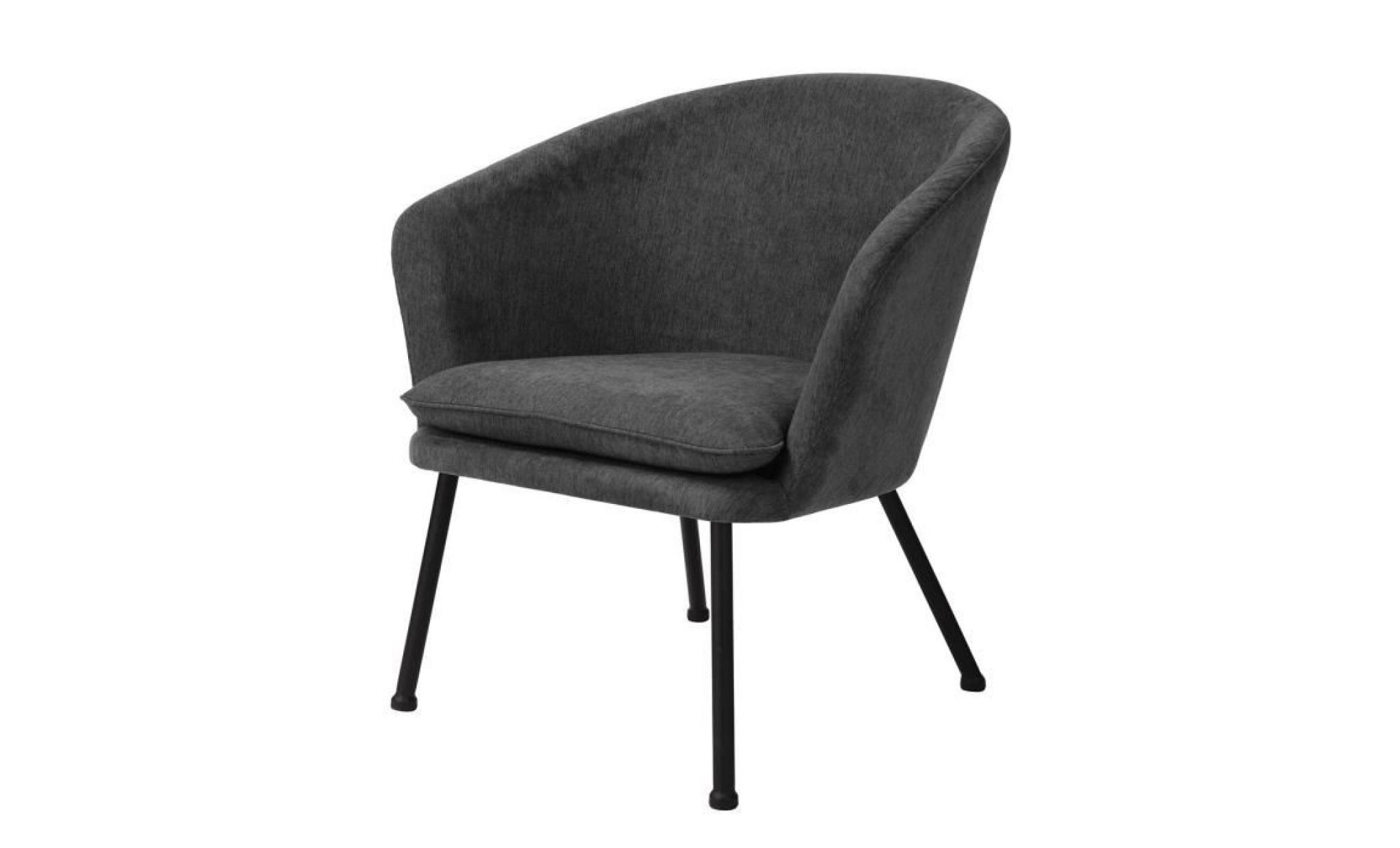 nomade fauteuil   tissu gris foncé   contemporain   l 73 x p 55,5 cm