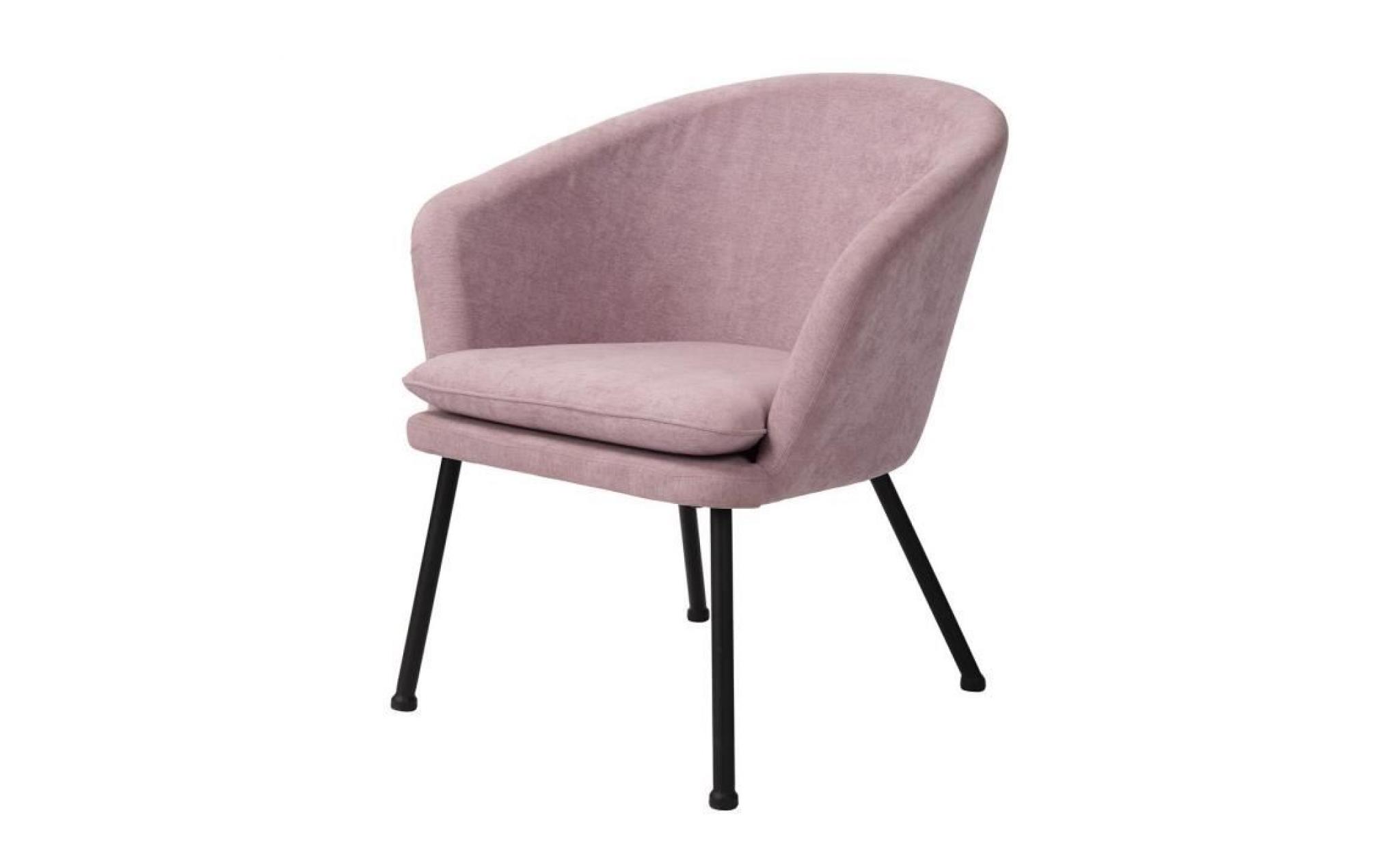 nomade fauteuil   tissu rose   contemporain   l 73 x p 55,5 cm