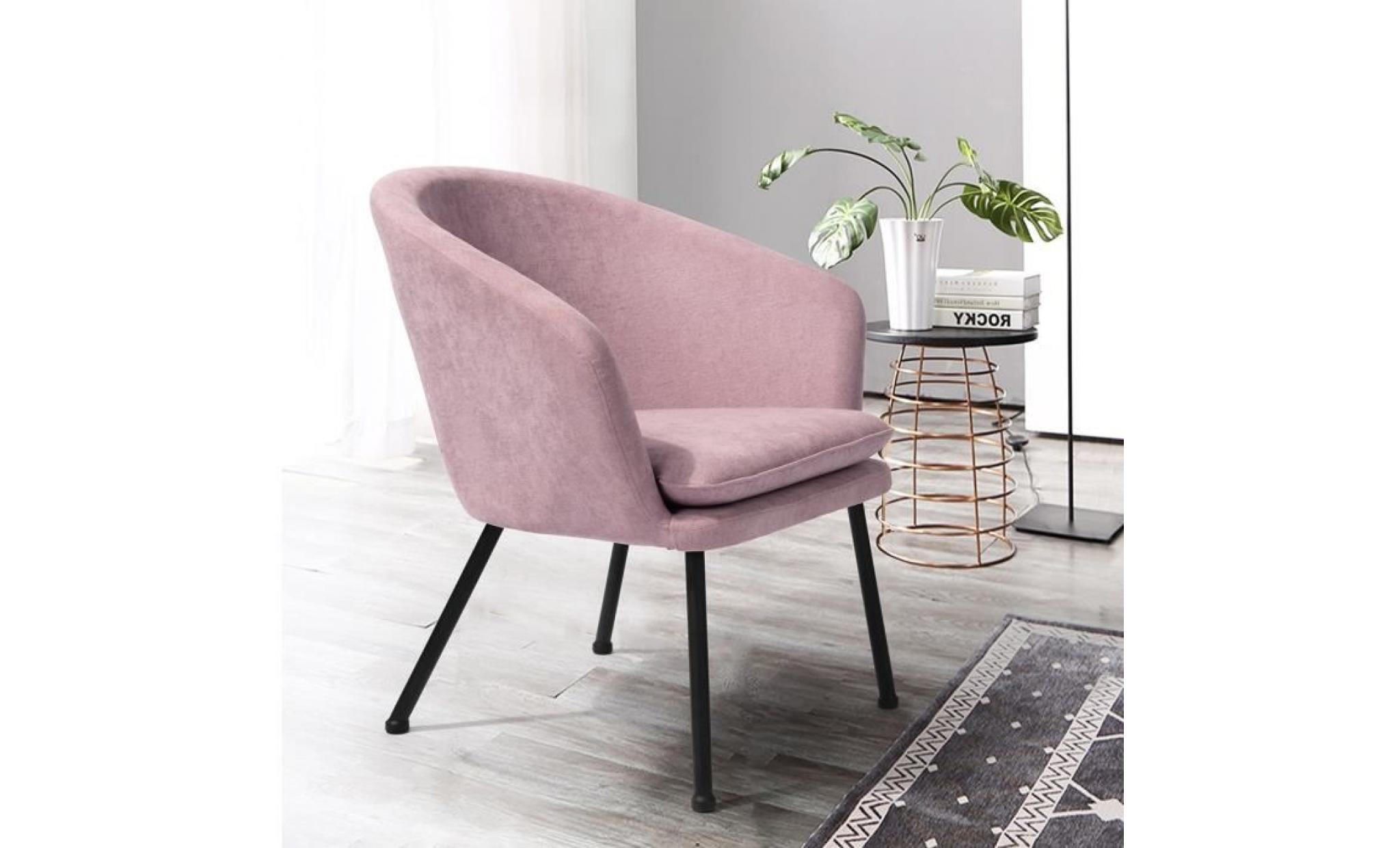 nomade fauteuil   tissu rose   contemporain   l 73 x p 55,5 cm pas cher