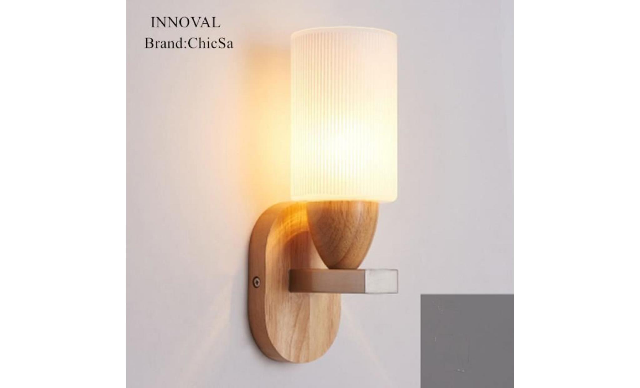 nouveau créatif verre mur lampe mode simple désign bois Épissure moderne applique de chevet
