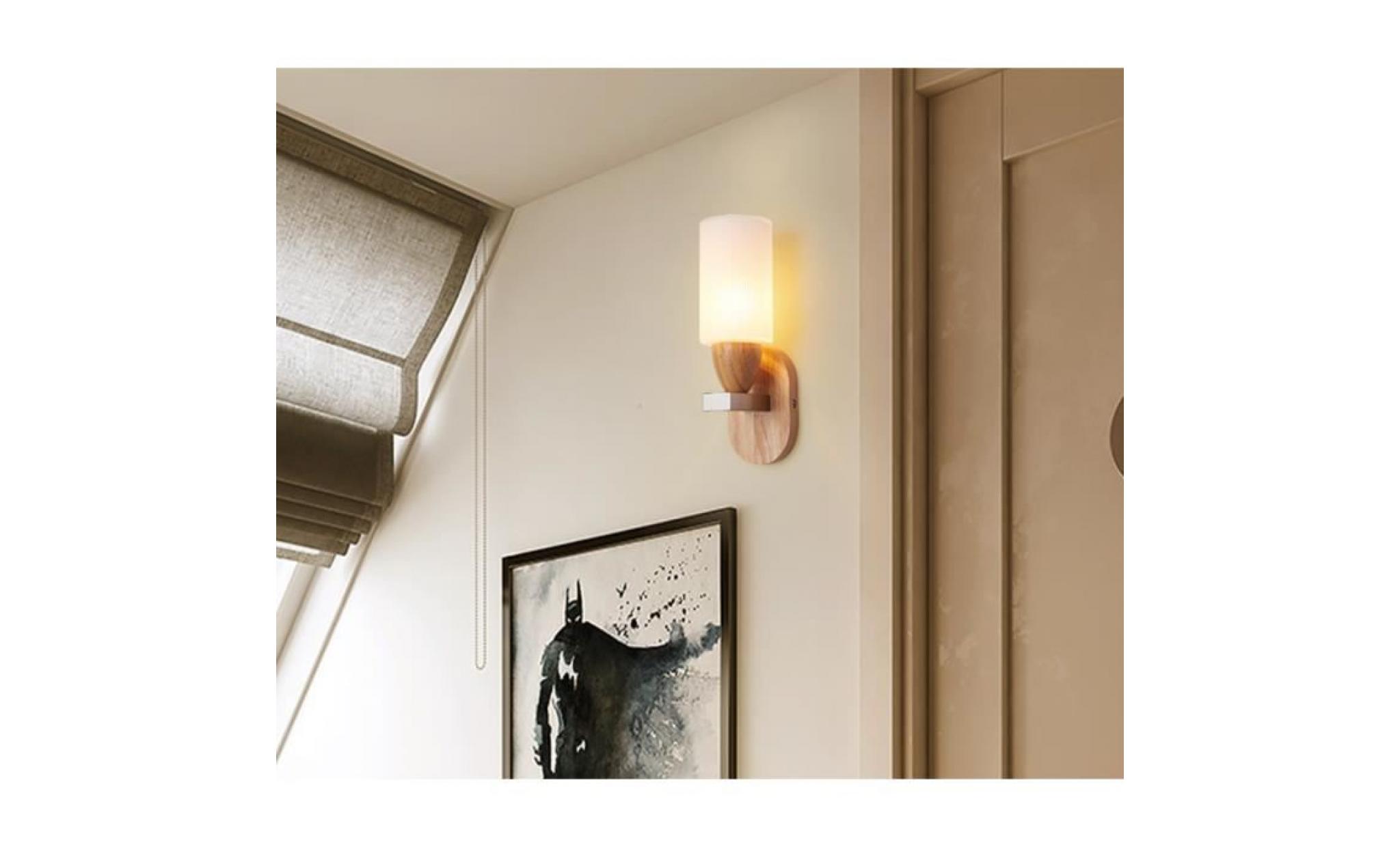 nouveau créatif verre mur lampe mode simple désign bois Épissure moderne applique de chevet pas cher