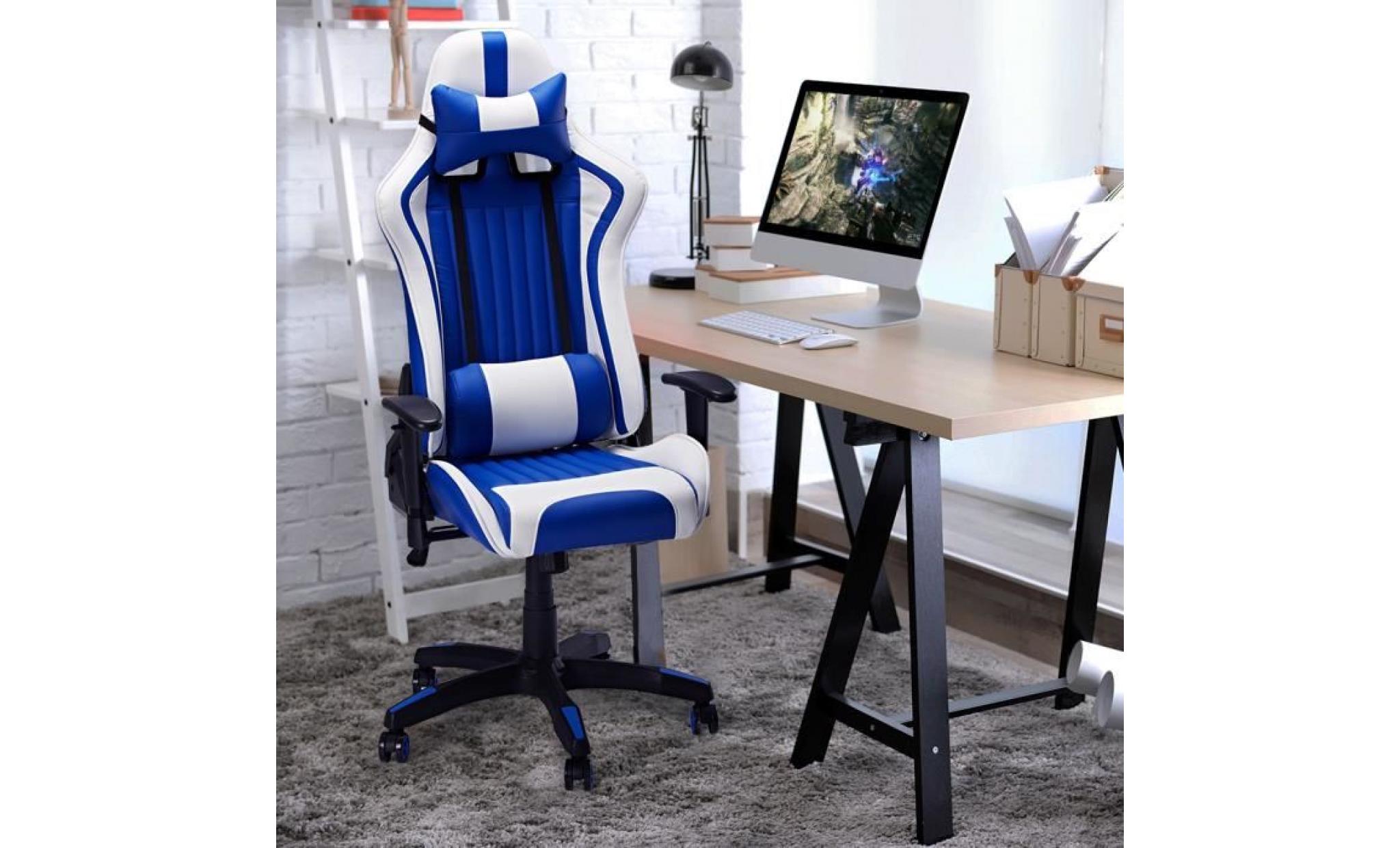 nouvelle chaise de jeu d'ordinateur accrocheur  bleu