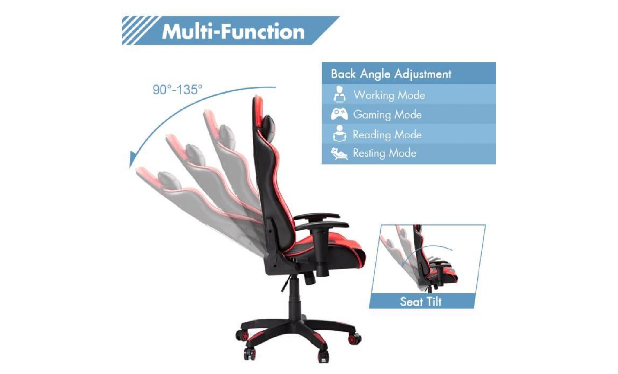 nouvelle chaise de jeu d'ordinateur accrocheur  rouge pas cher