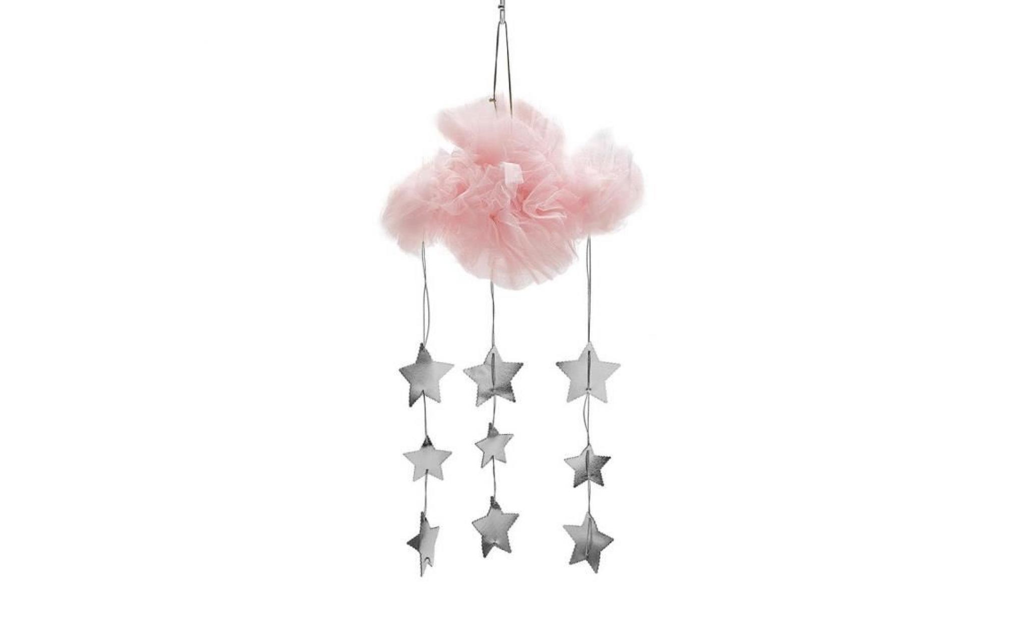 nuage star mesh pendentif maison enfants chambre tenture artisanat décor photo props rose + argent