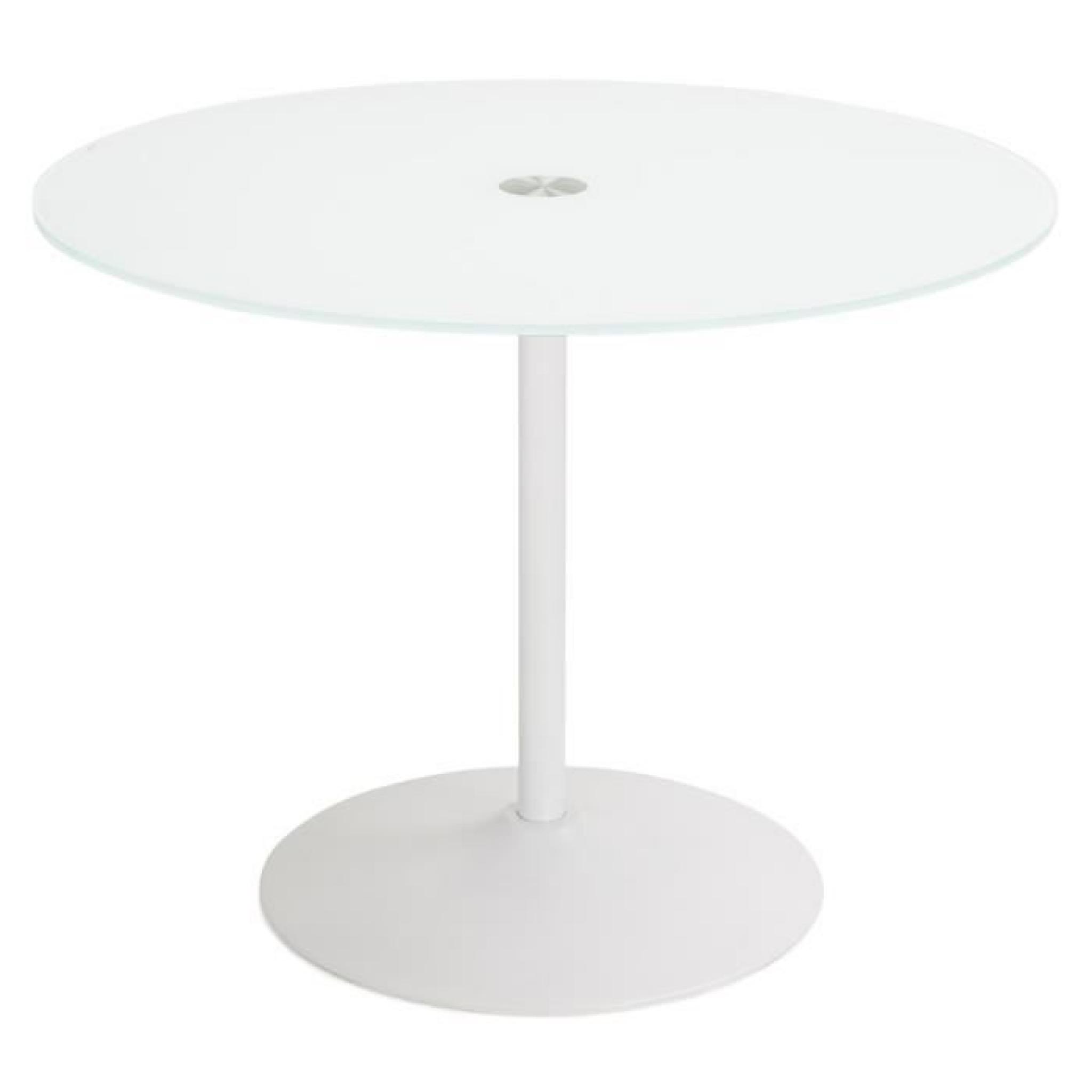 OBO - Table à manger ronde en verre blanc - Ø100cm