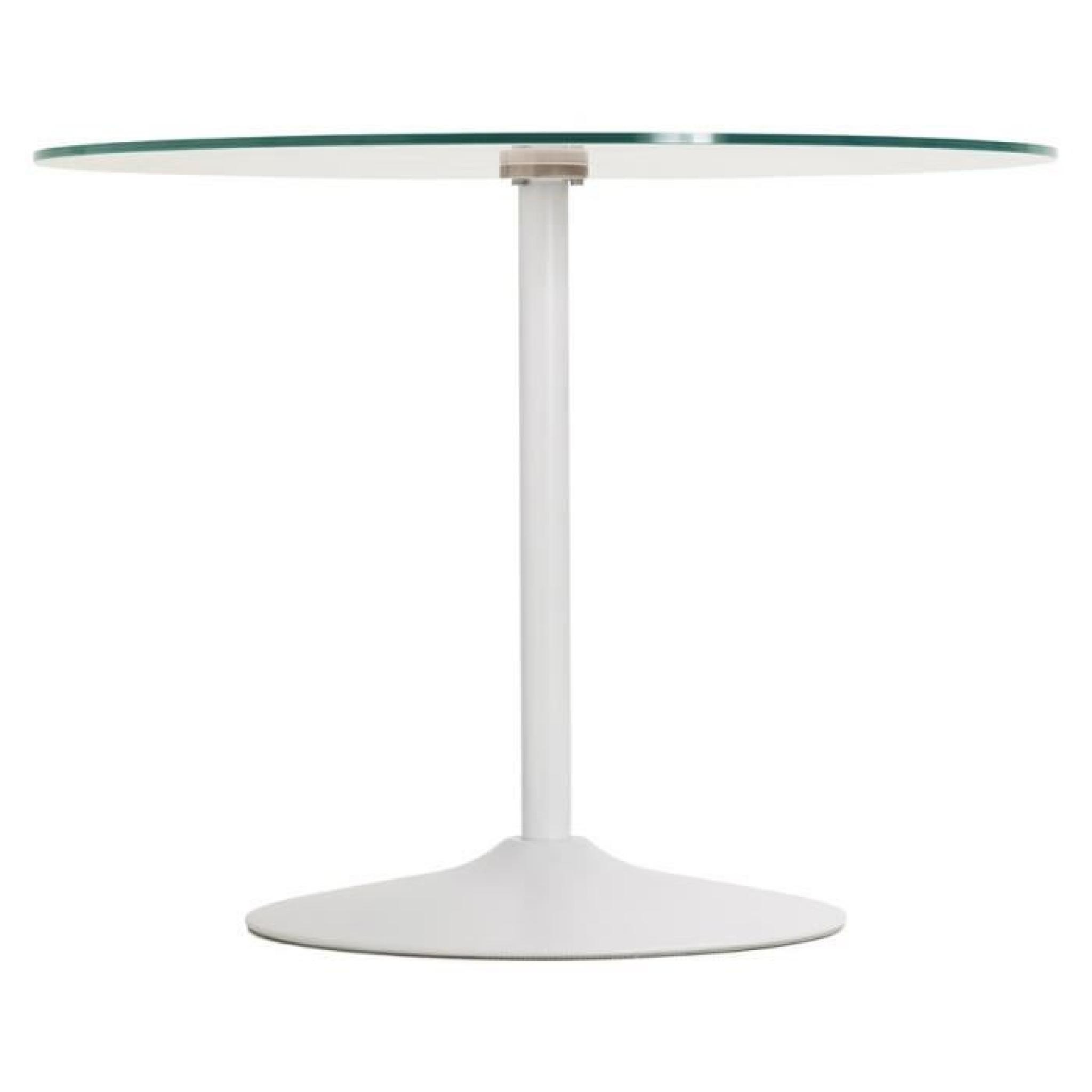 OBO - Table à manger ronde en verre blanc - Ø100cm pas cher