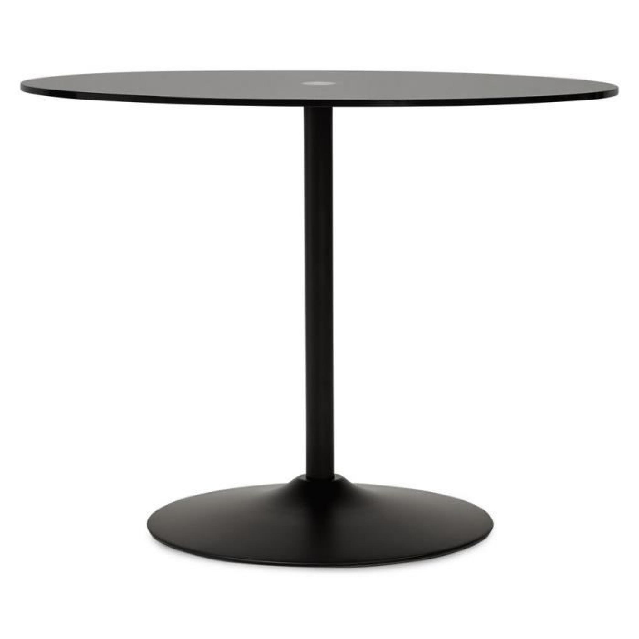 OBO - Table à manger ronde en verre noir - Ø100cm pas cher