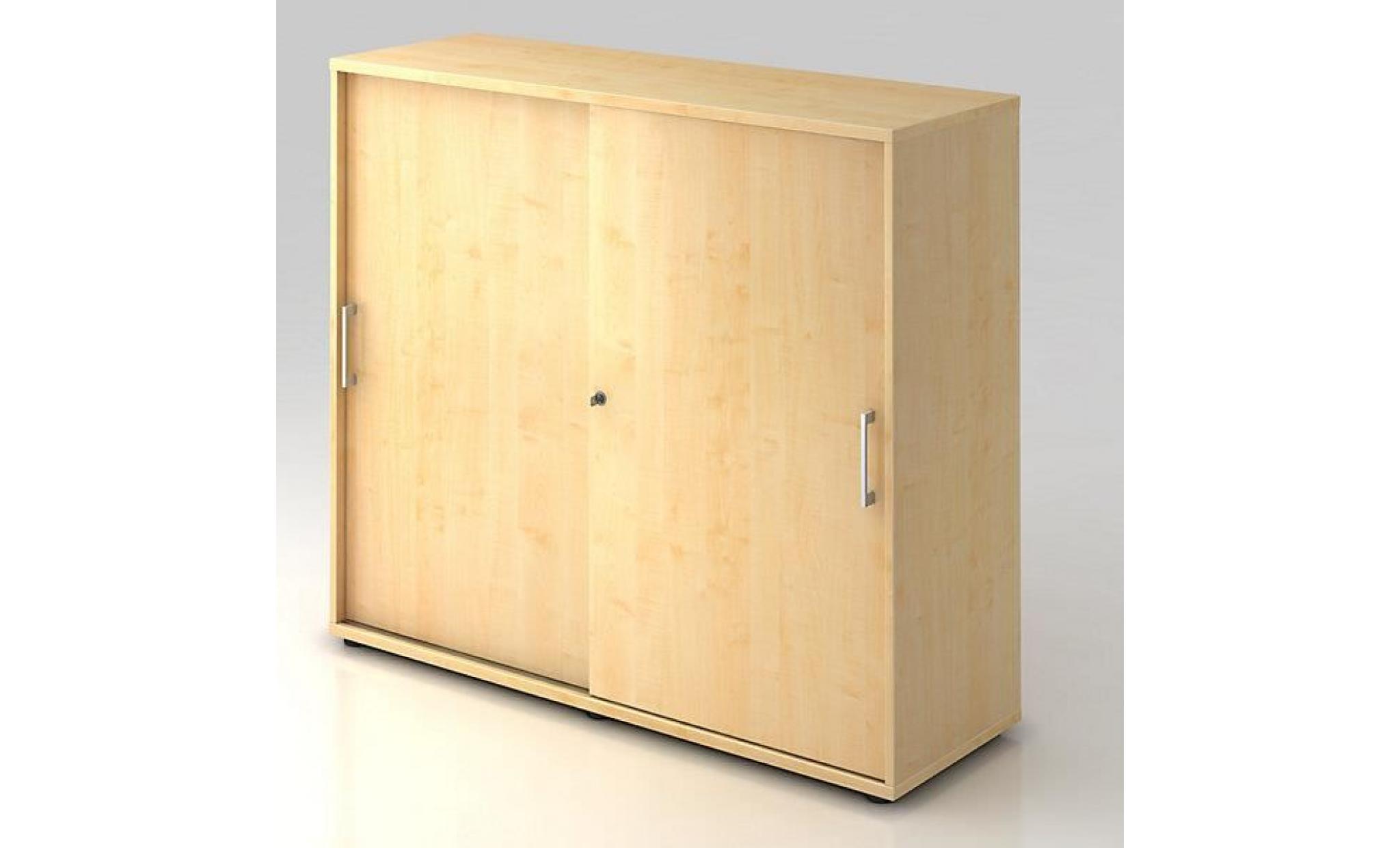 office akktiv armoire à portes coulissantes   hauteur 760 mm, 1 tablette   façon érable   armoire de bureau armoire à portes pas cher