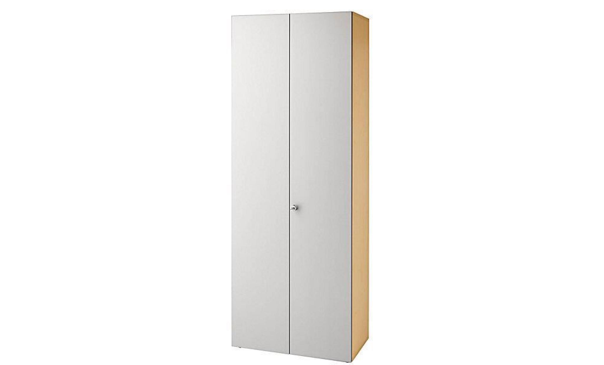 office akktiv armoire de bureau   portes battantes, 2 tablettes   façon noyer / aluminium   armoire armoire de bureau armoire en