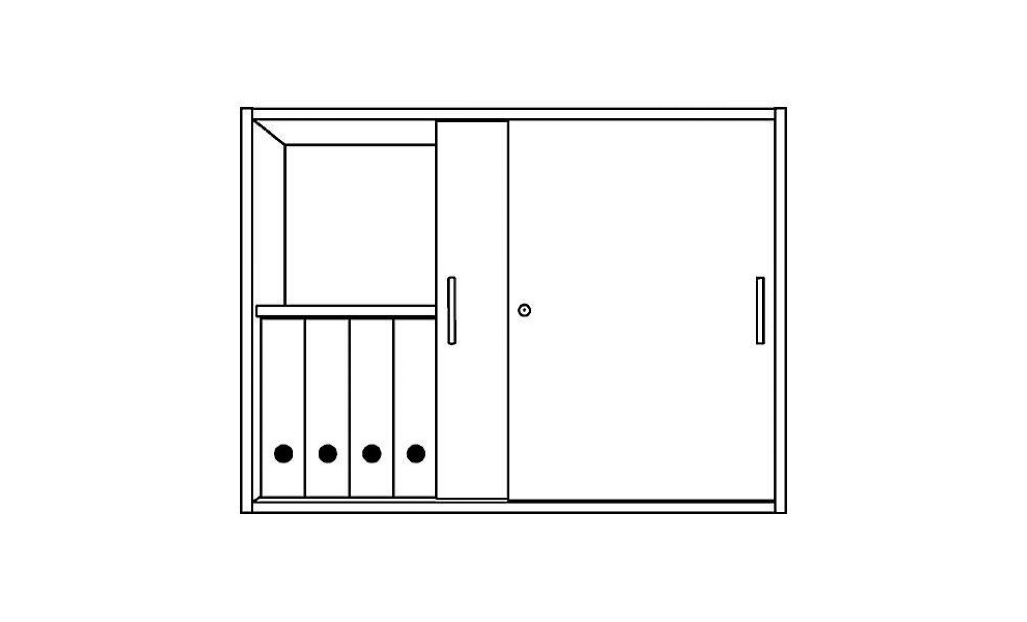 office akktiv status rehausse pour armoire   1 tablette, armoire ouverte   aluminium / façon hêtre   armoire pour bureau armoires pas cher