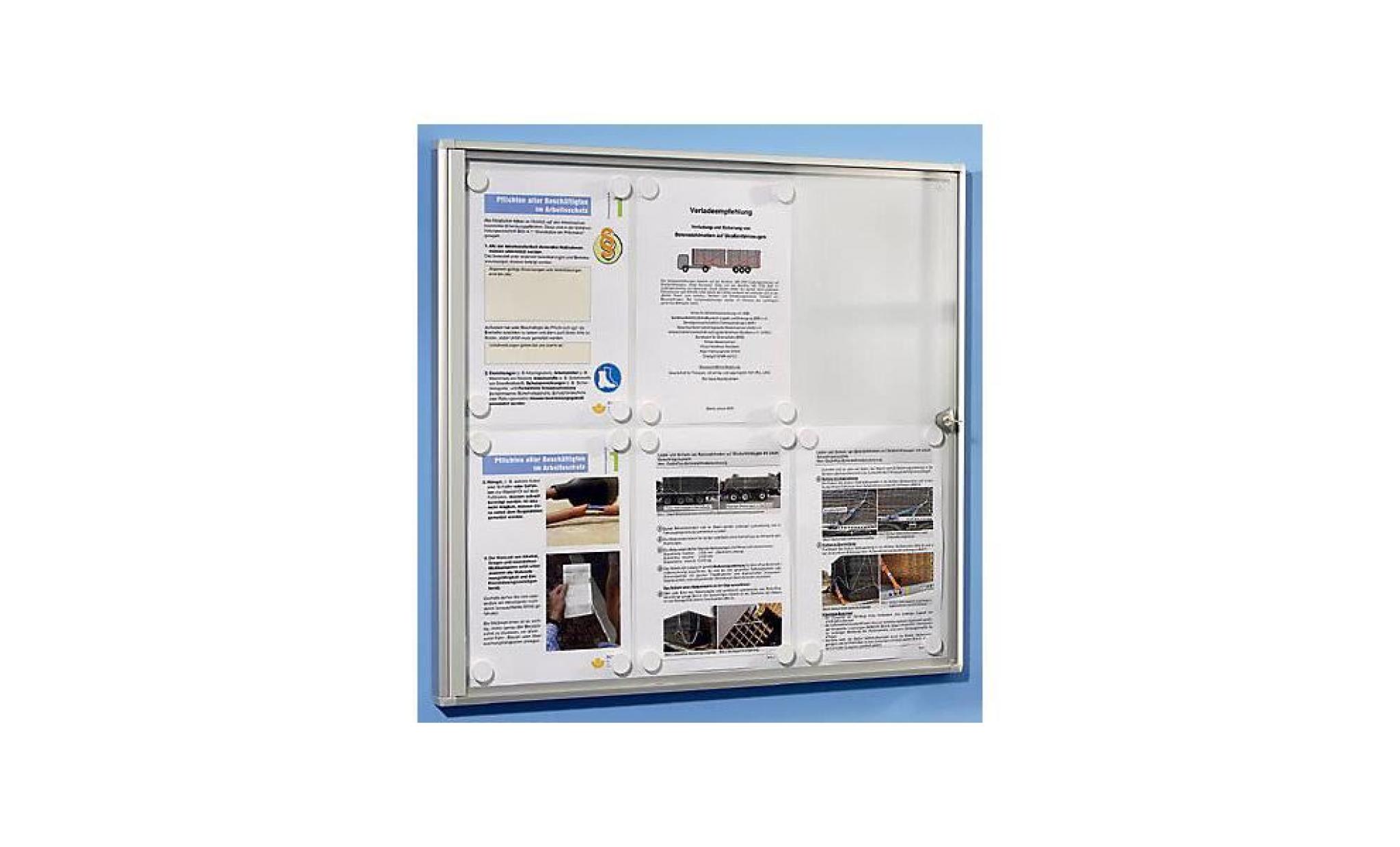 office akktiv vitrine d'affichage pour l'intérieur   fond métallique 1 feuille a4, h x l 350 x 271 mm, 5 pièces et +   panneau