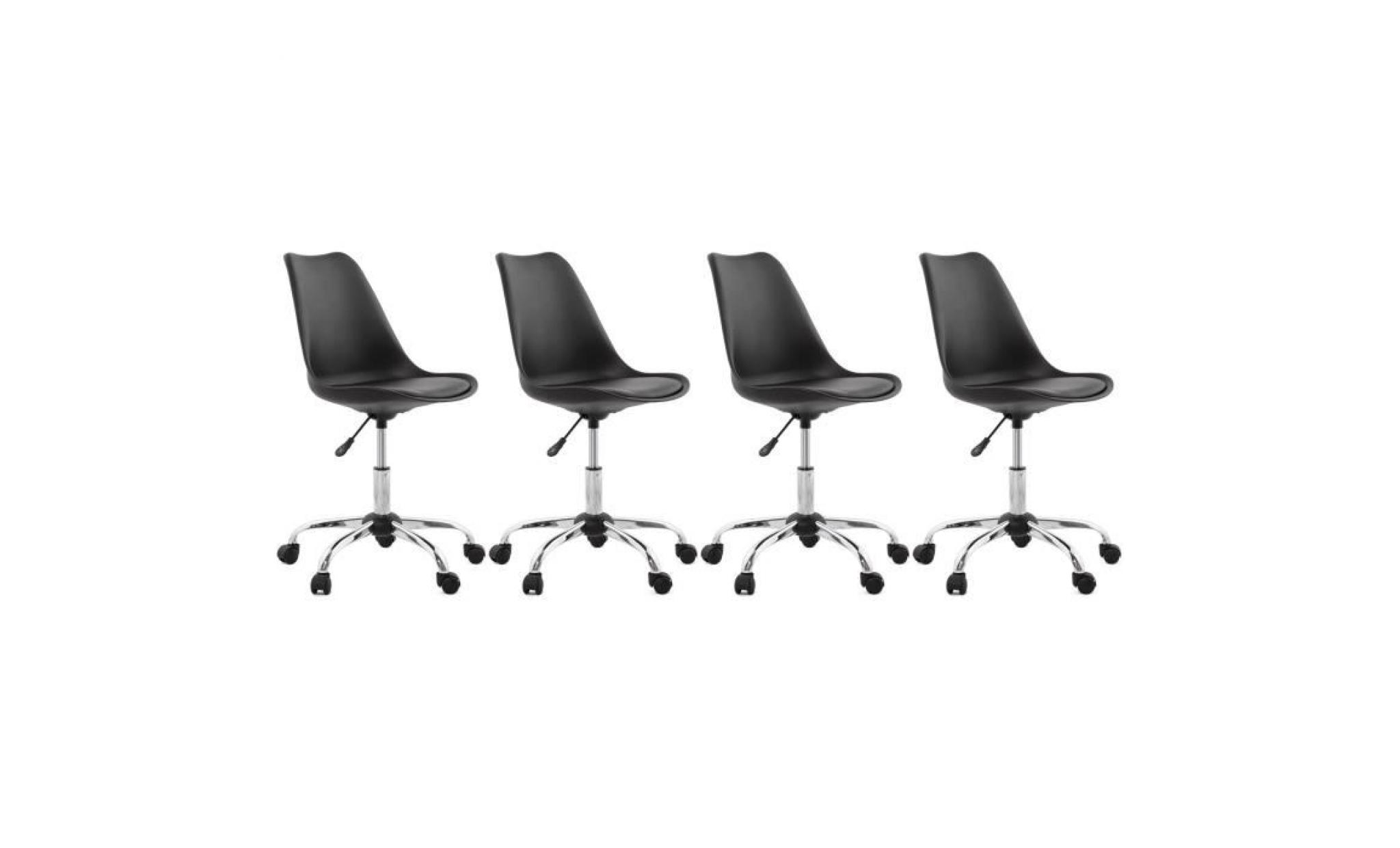 office   lot de 4   chaise de bureau design   noir
