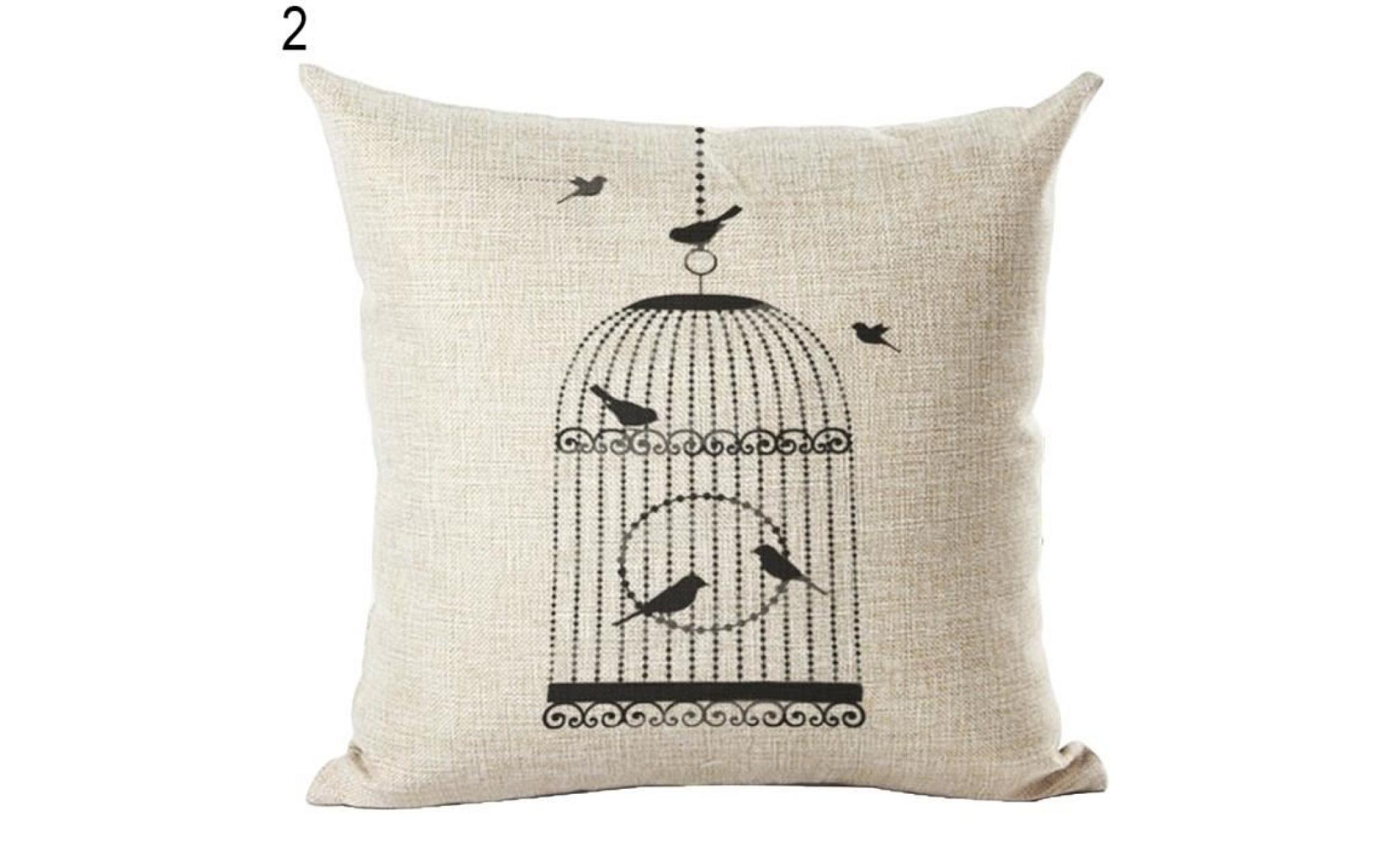 oiseau mignon motif throw taie d'oreiller bureau canapé taille carrée housse de coussin décor 2 #