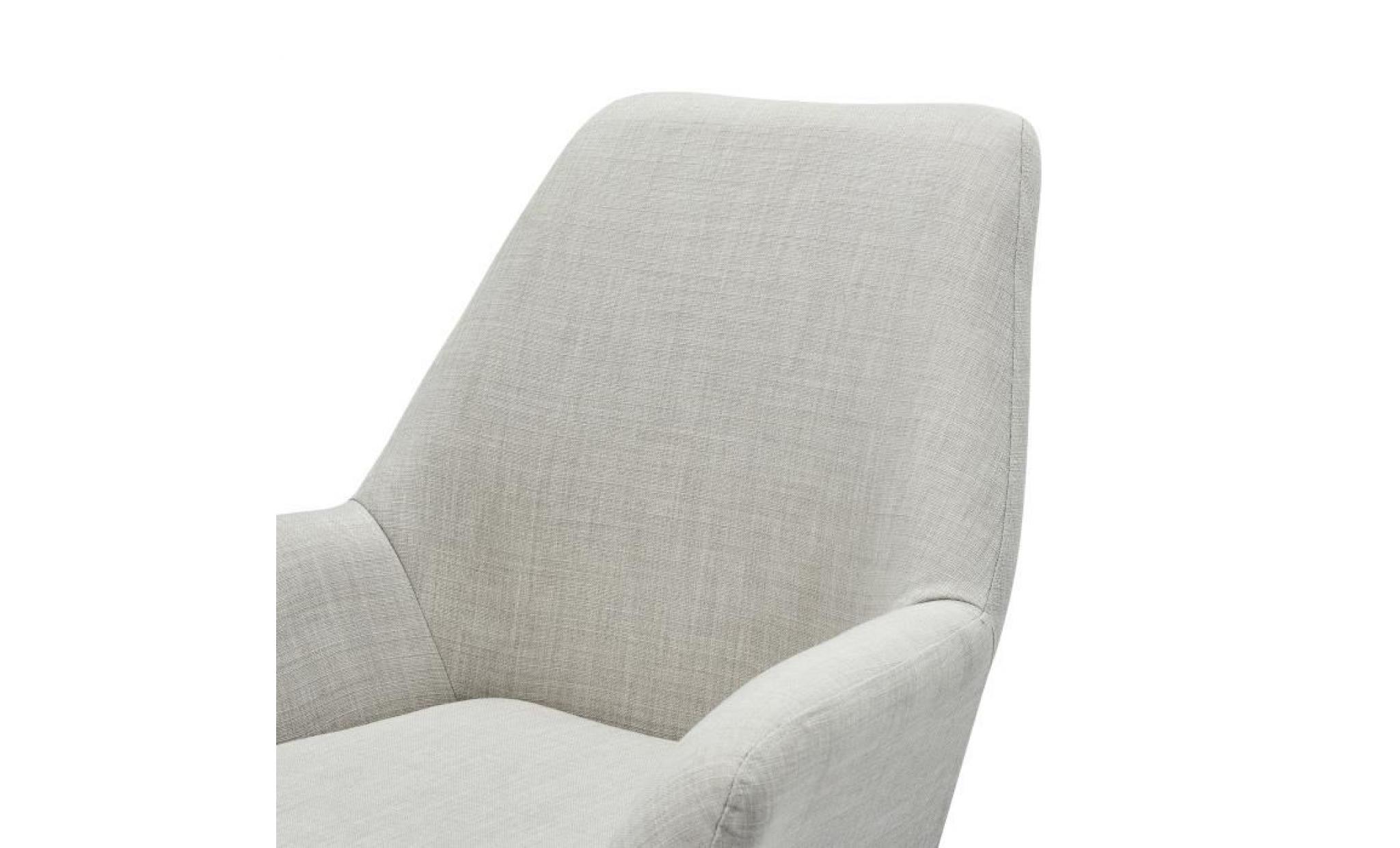 olga fauteuil en métal + pieds en bois massif  tissu polyester bleu   scandinave   l 72 x p 71 cm pas cher