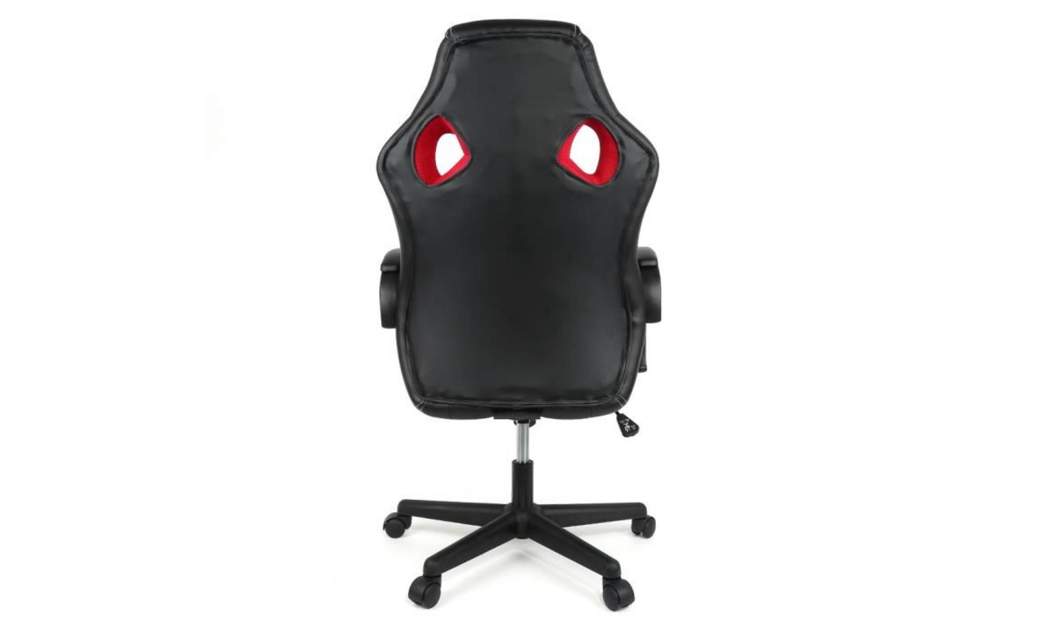 oobest chaise de bureau   noir/rouge bj43216 pas cher