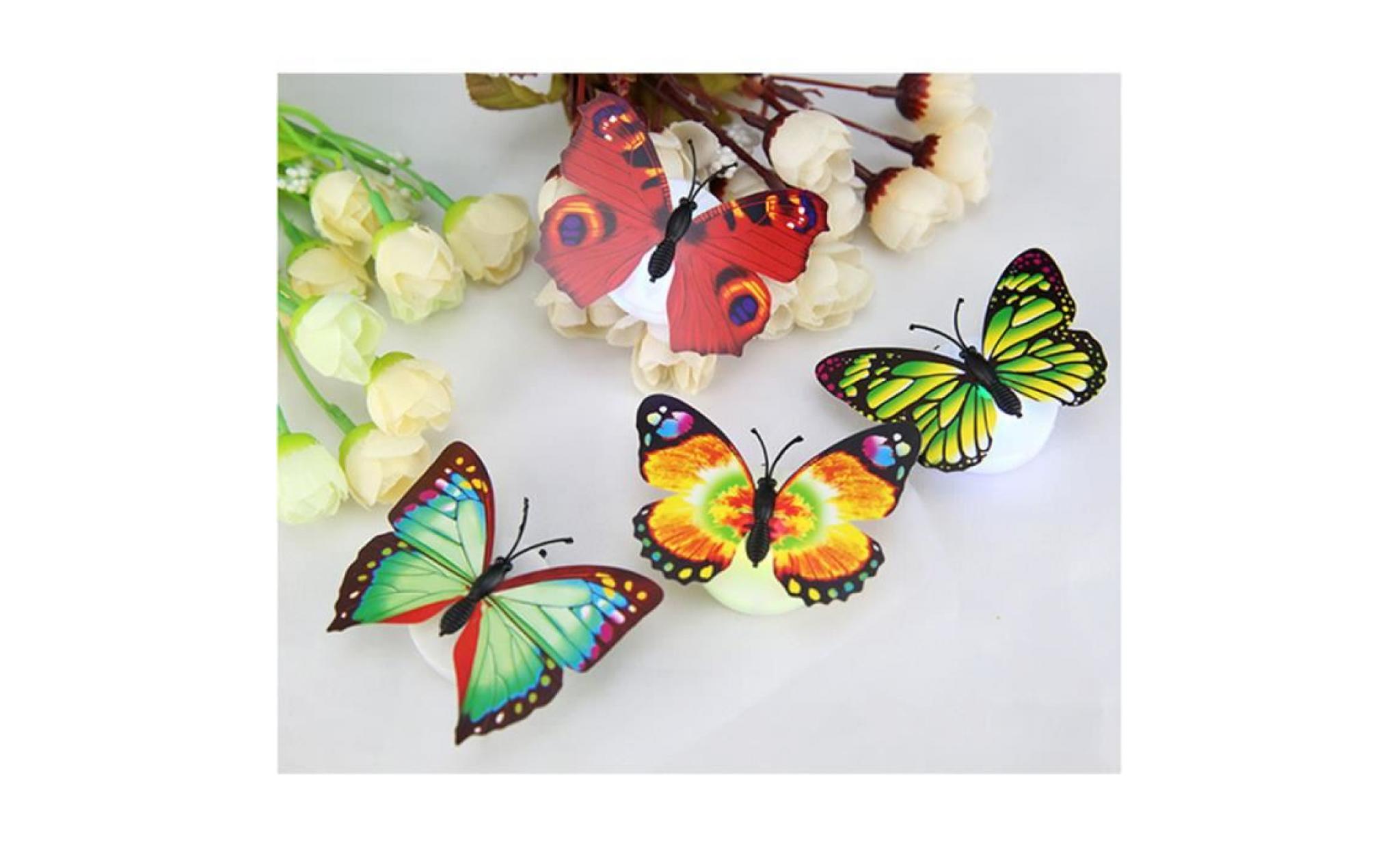 ouniondo® coloré changement led papillon de nuit lampe accueil salle de fêtes bureau décorations multicolor_love833 pas cher