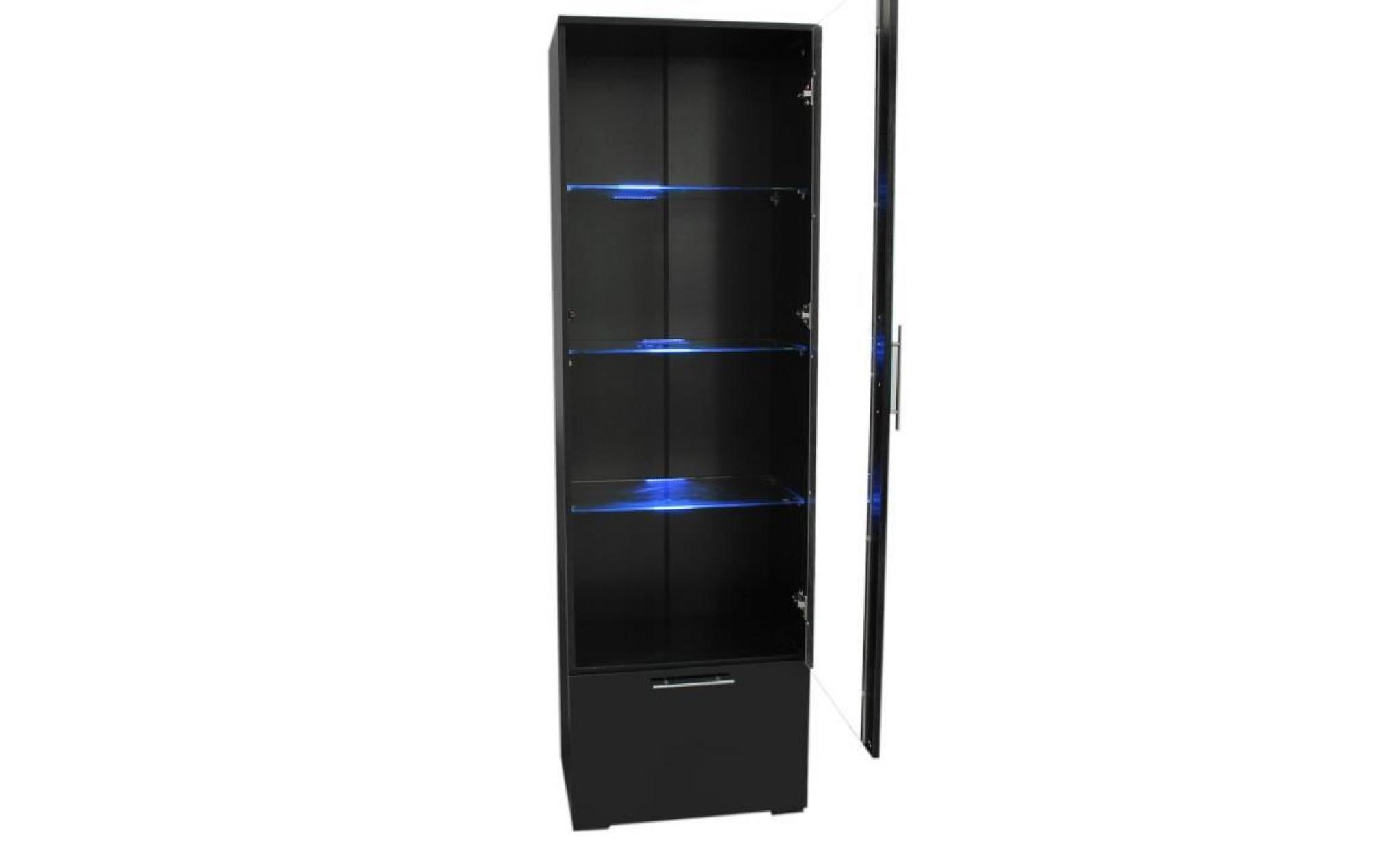 outad® armoire de chambre de led style contemporain   noir 192*60*40cm