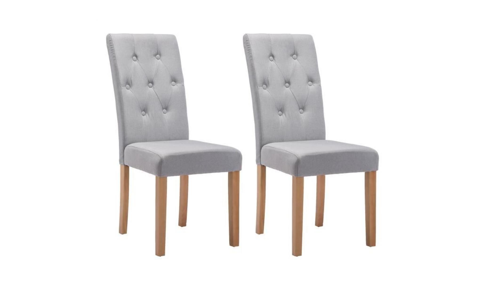 oxford   lot de 2 chaises grises avec boutons