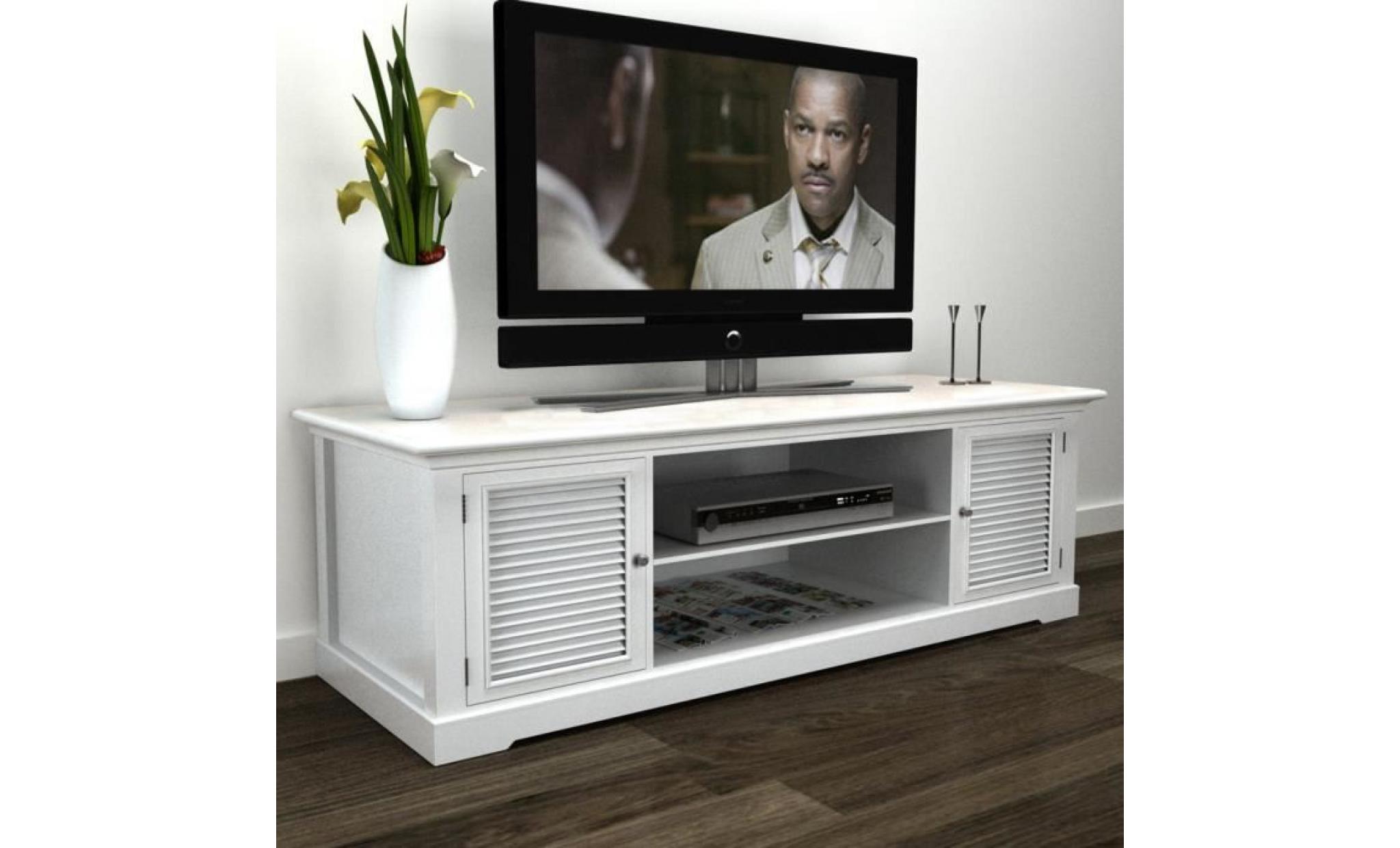 p134 meuble tv blanc en bois