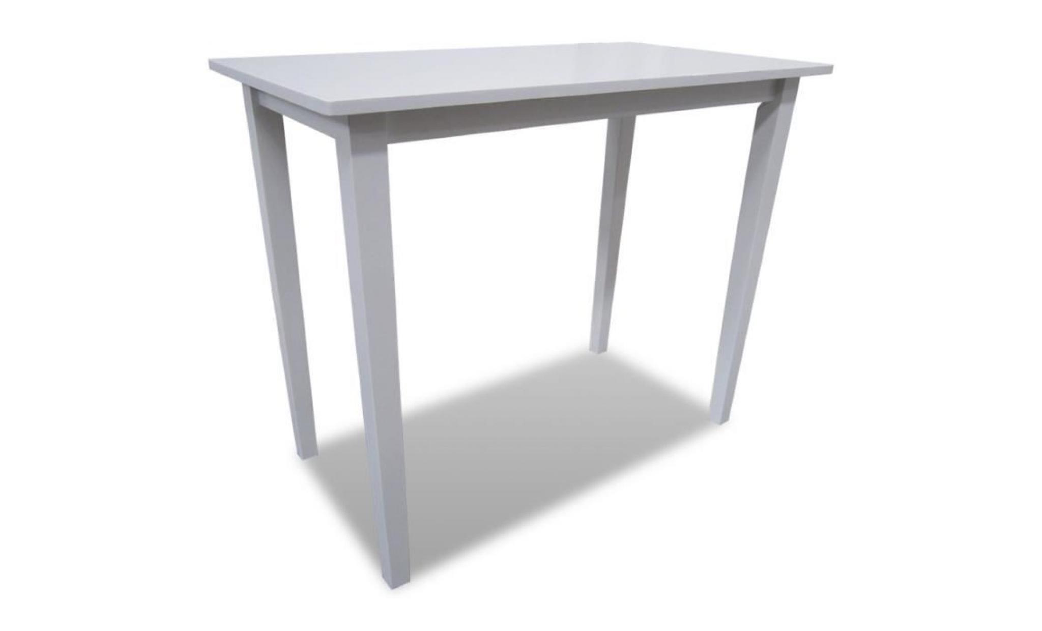 p162 table de bar blanche en bois