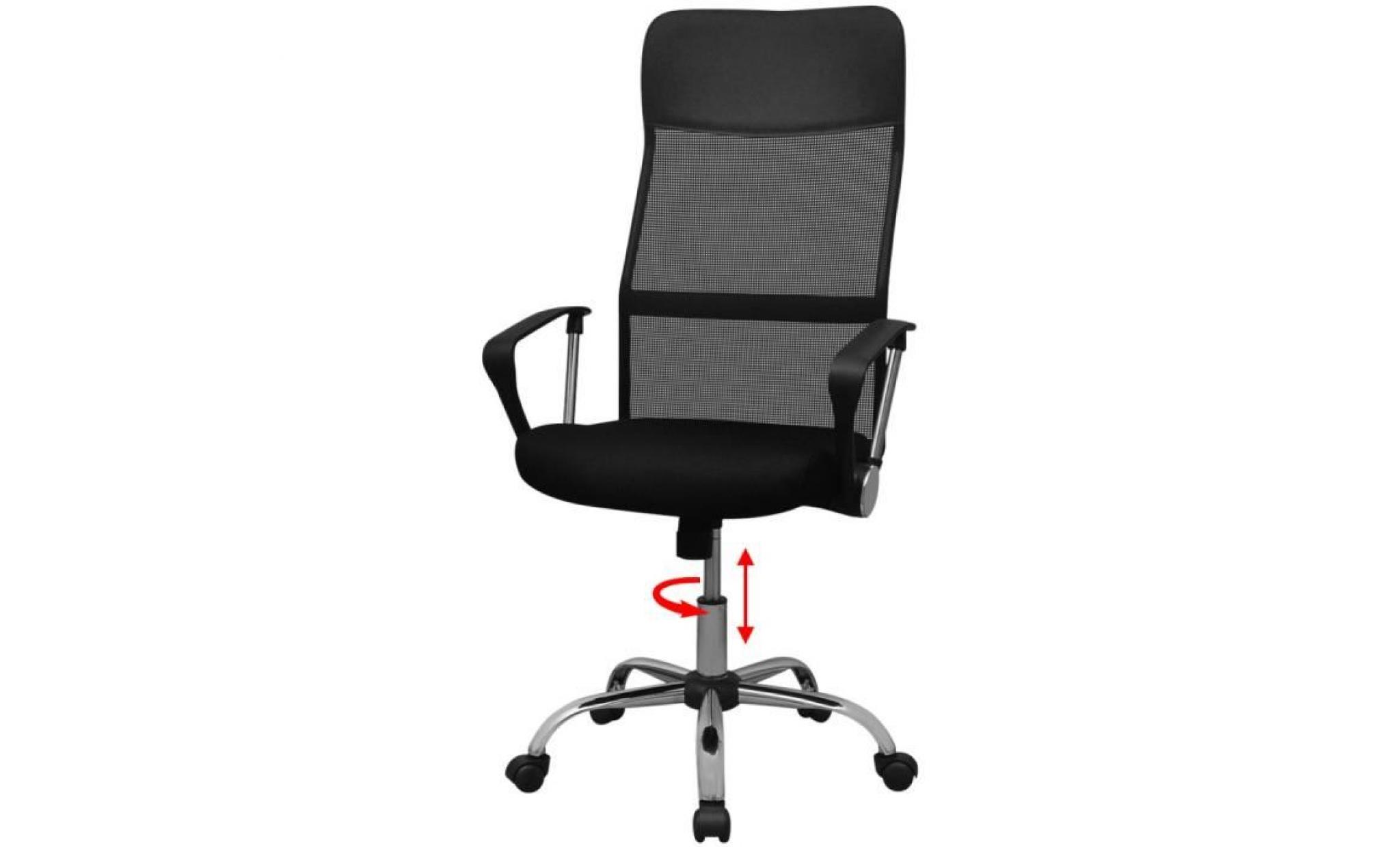 p174 vidaxl chaise de bureau semi pu 61.5x60 cm noir