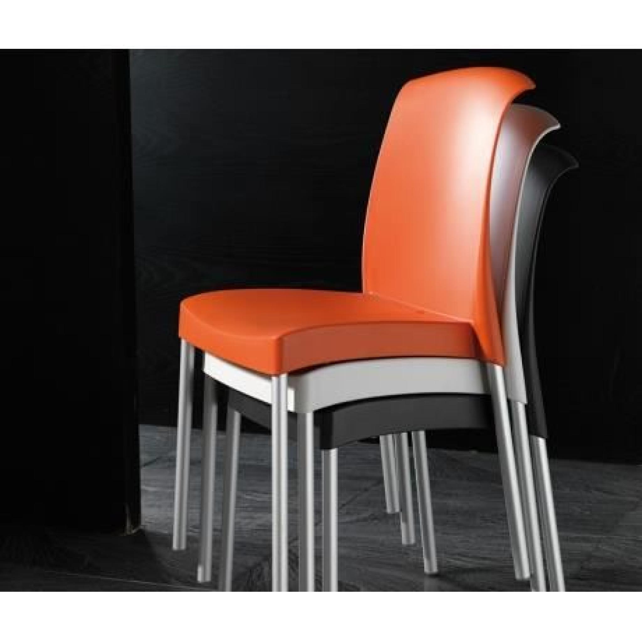 PABLO - Chaise en polypropylène orange pas cher